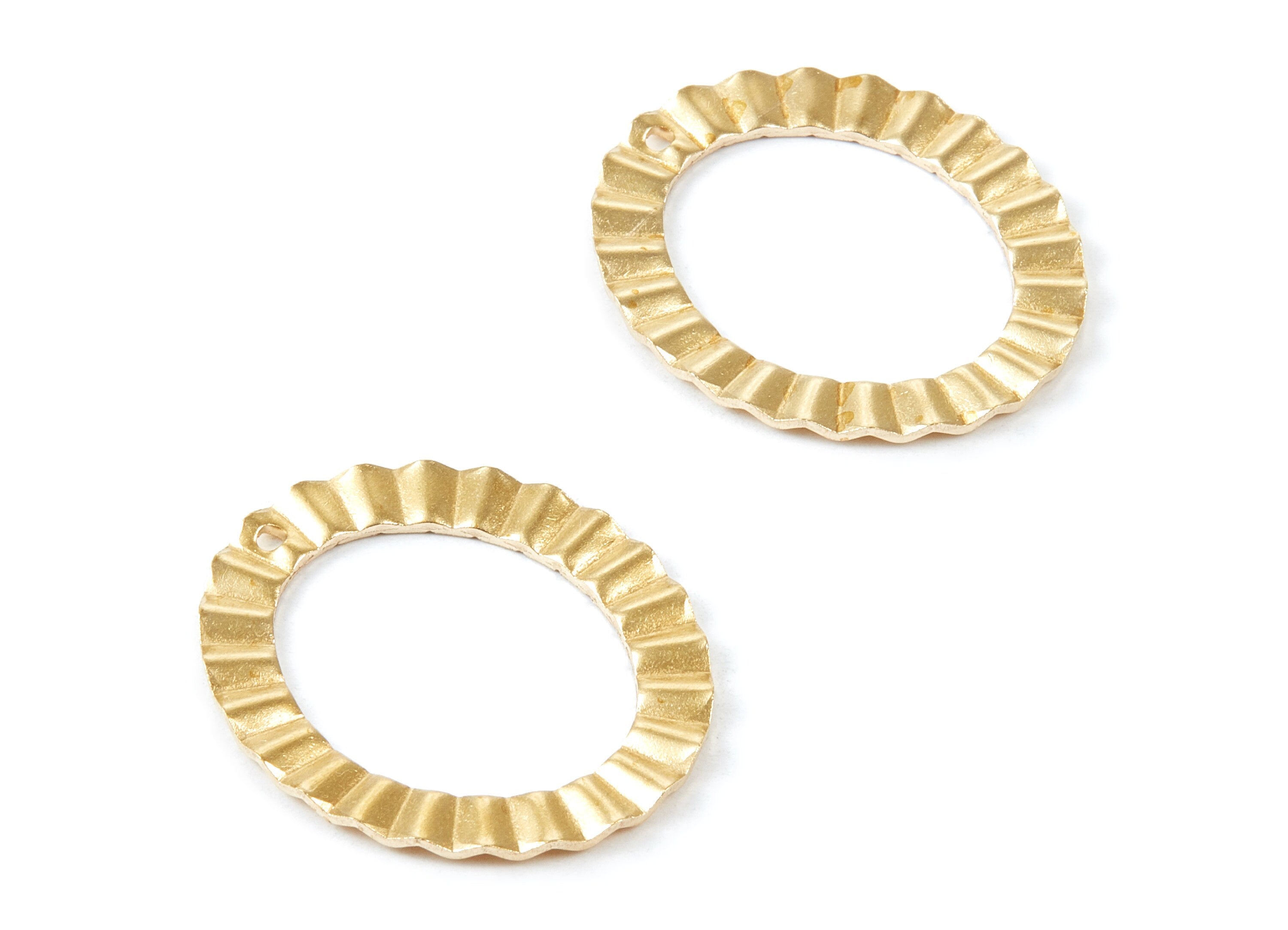 Brass Round Charms - Round Raw Brass Pendant - Earring Findings - Jewelry Supplies - 33x28,5x1,95mm - PP1753 - DOMEDBAZAAR