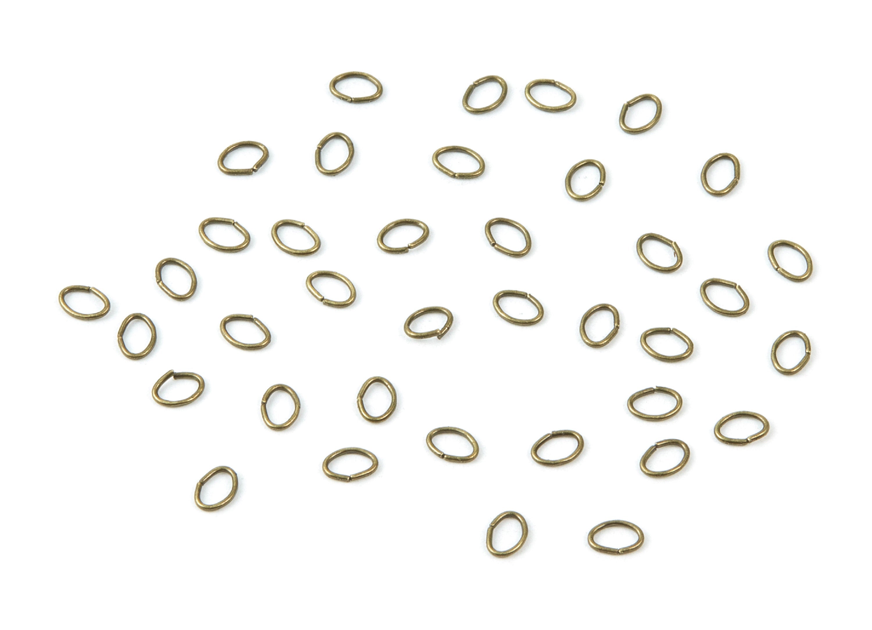 Brass Open Jump Rings - 4x3x0.5mm - Antique Bronze Tone Plated - Brass Open Jump Rings - Jewelry Supplies - PP1685AB - DOMEDBAZAAR
