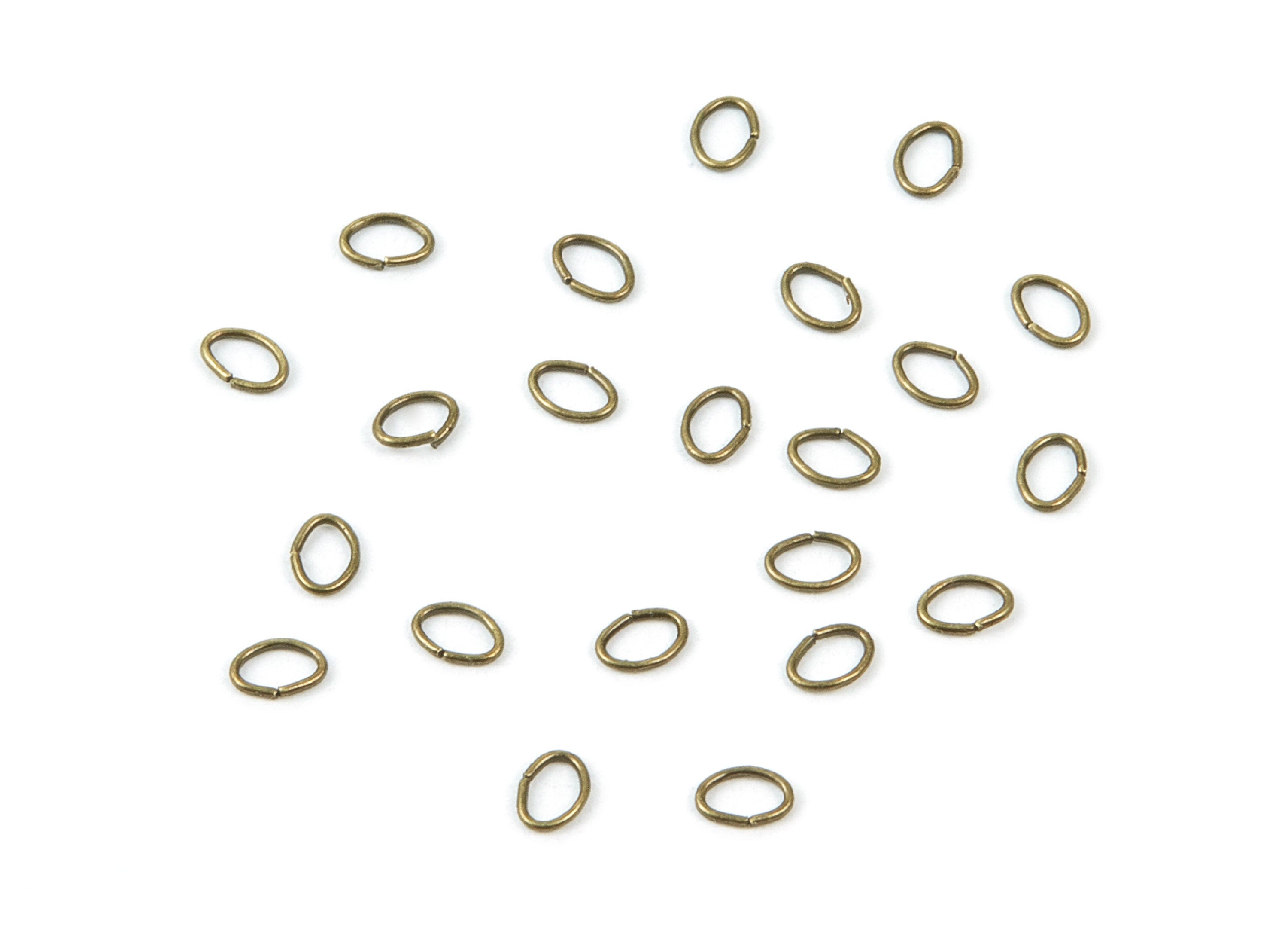 Brass Open Jump Rings - 4x3x0.5mm - Antique Bronze Tone Plated - Brass Open Jump Rings - Jewelry Supplies - PP1685AB - DOMEDBAZAAR