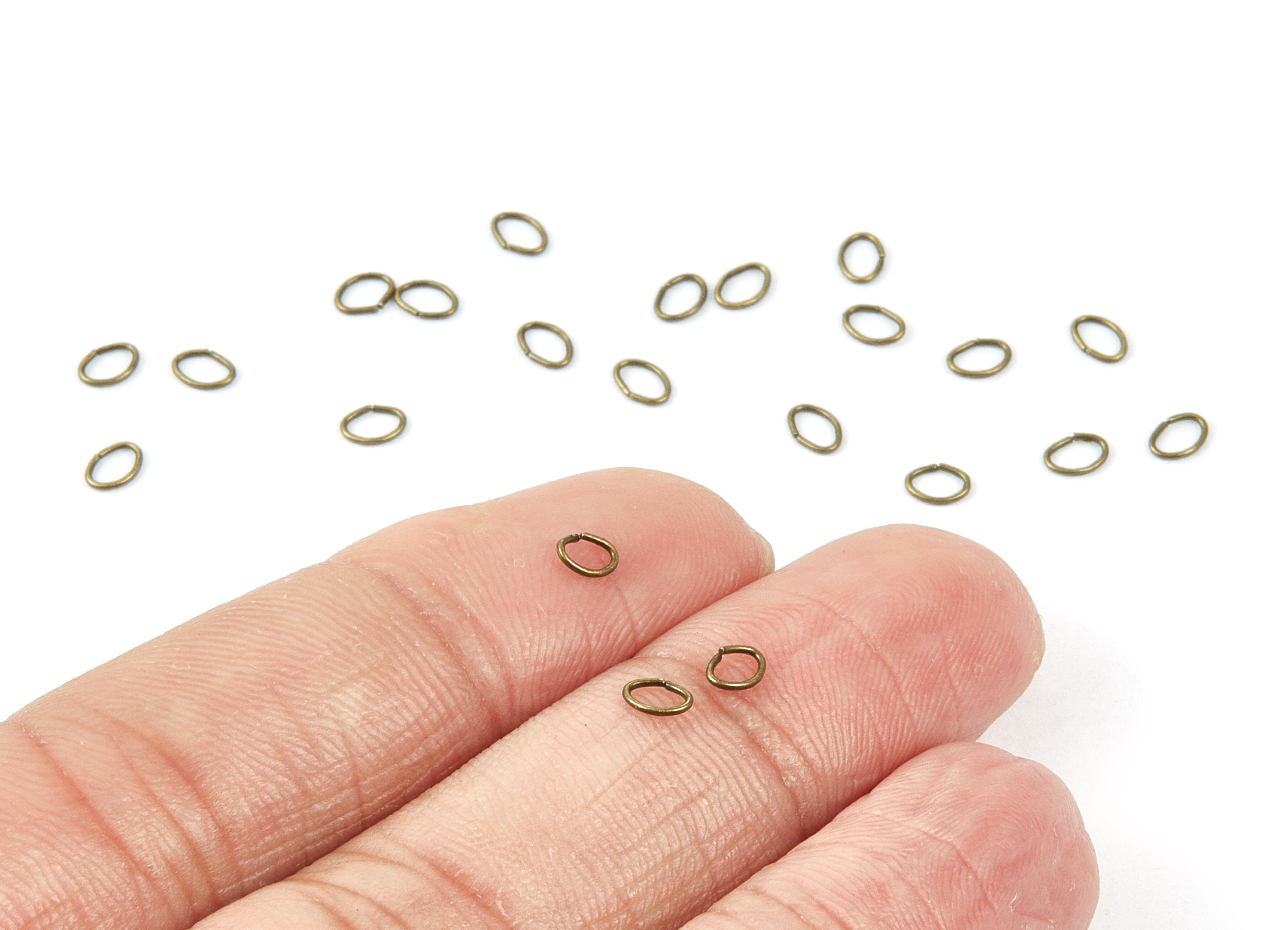 Brass Open Jump Rings - 4x3x0.5mm - Antique Bronze Tone Plated - Brass Open Jump Rings - Jewelry Supplies - PP1685AB - DOMEDBAZAAR