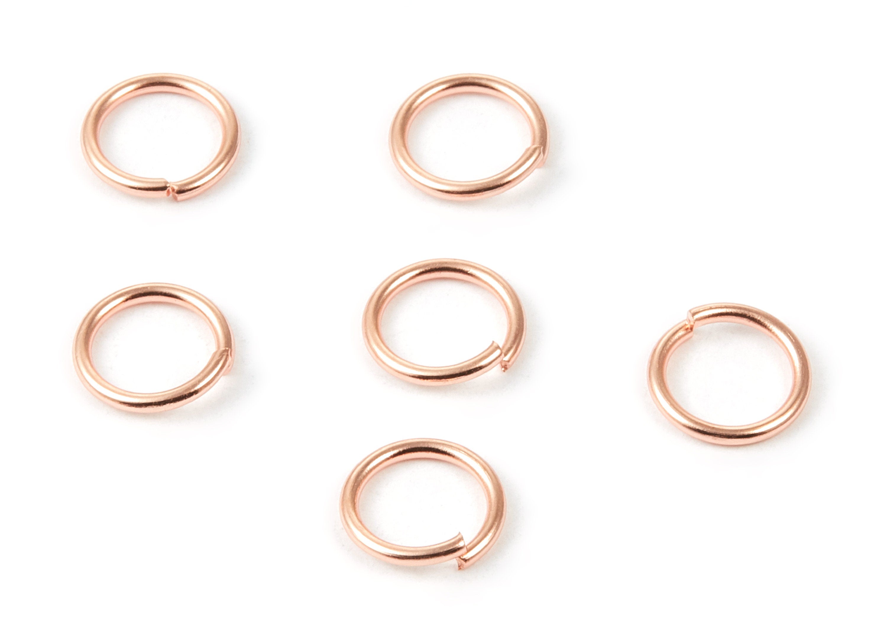 Brass Open Jump Rings - 10x1.2mm - Rose Tone Plated - Brass Open Jump Rings - Jewellery Supplies - PP1609R - DOMEDBAZAAR