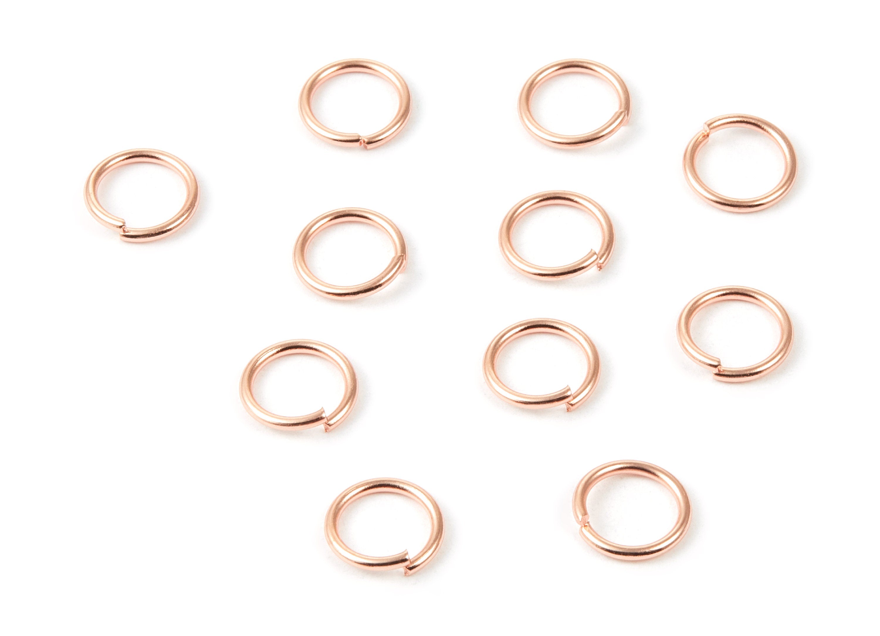 Brass Open Jump Rings - 10x1.2mm - Rose Tone Plated - Brass Open Jump Rings - Jewellery Supplies - PP1609R - DOMEDBAZAAR
