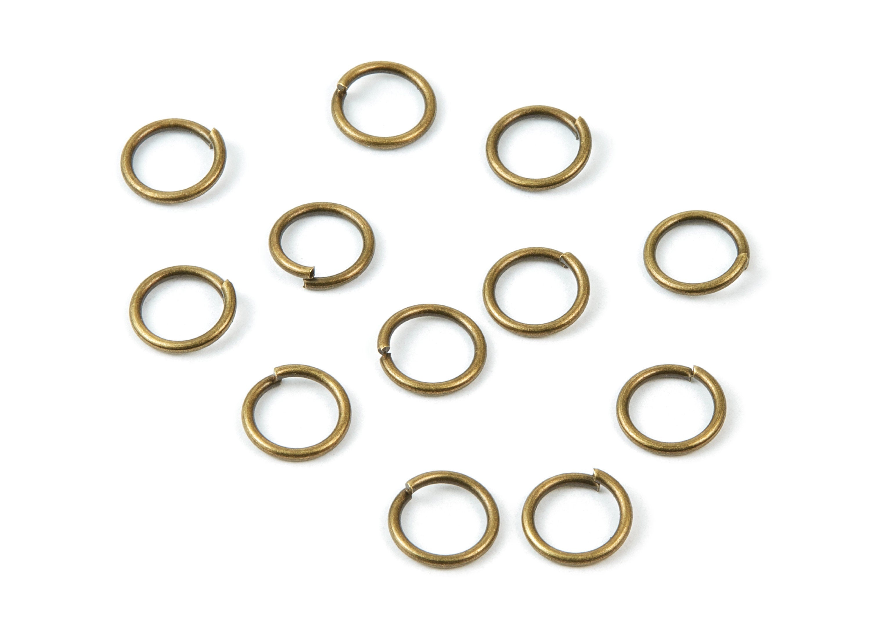Brass Open Jump Rings - 10x1.2mm - Antique Bronze Tone Plated - Brass Open Jump Rings - Jewelry Supplies - PP1609AB - DOMEDBAZAAR