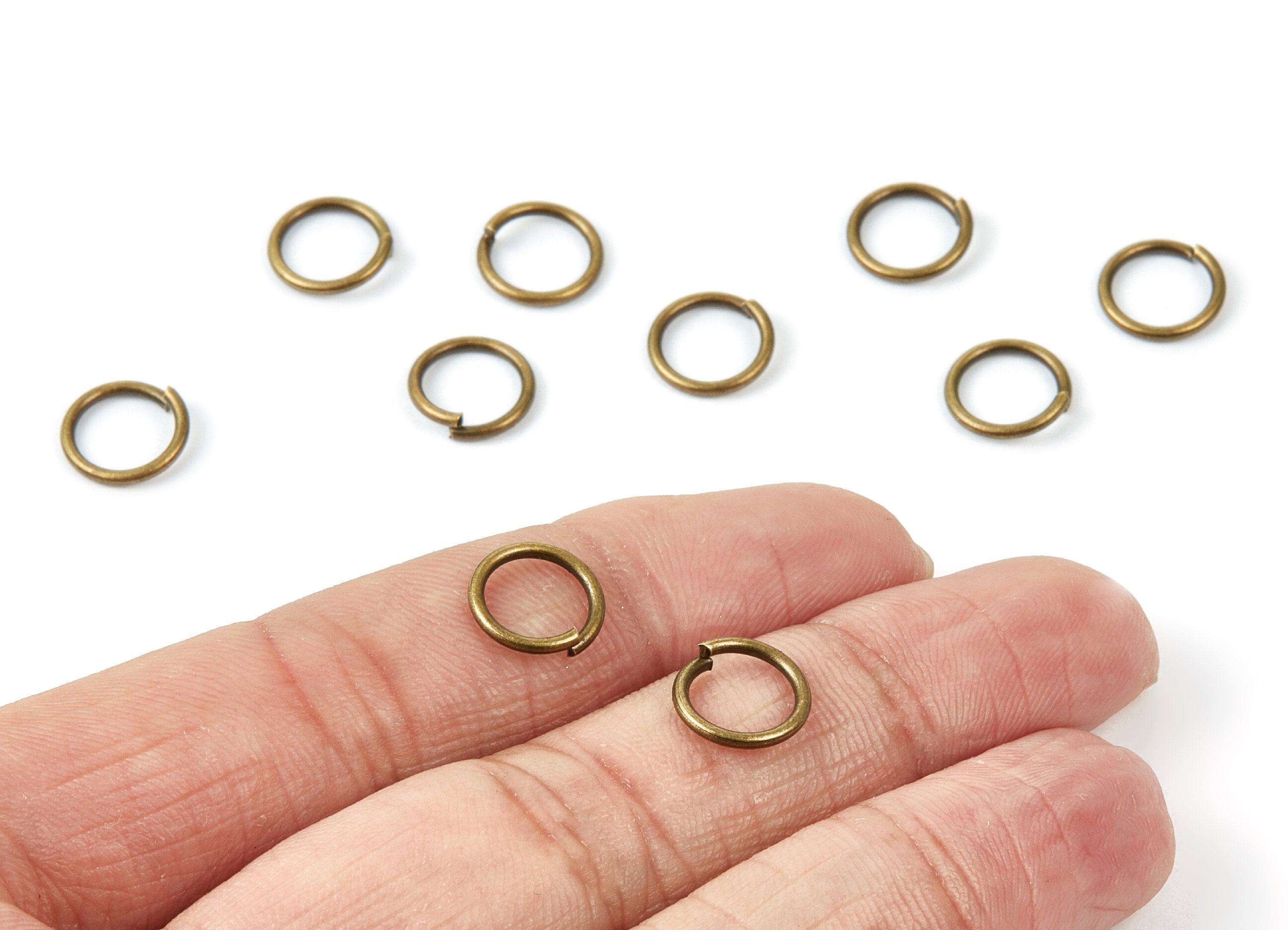 Brass Open Jump Rings - 10x1.2mm - Antique Bronze Tone Plated - Brass Open Jump Rings - Jewelry Supplies - PP1609AB - DOMEDBAZAAR