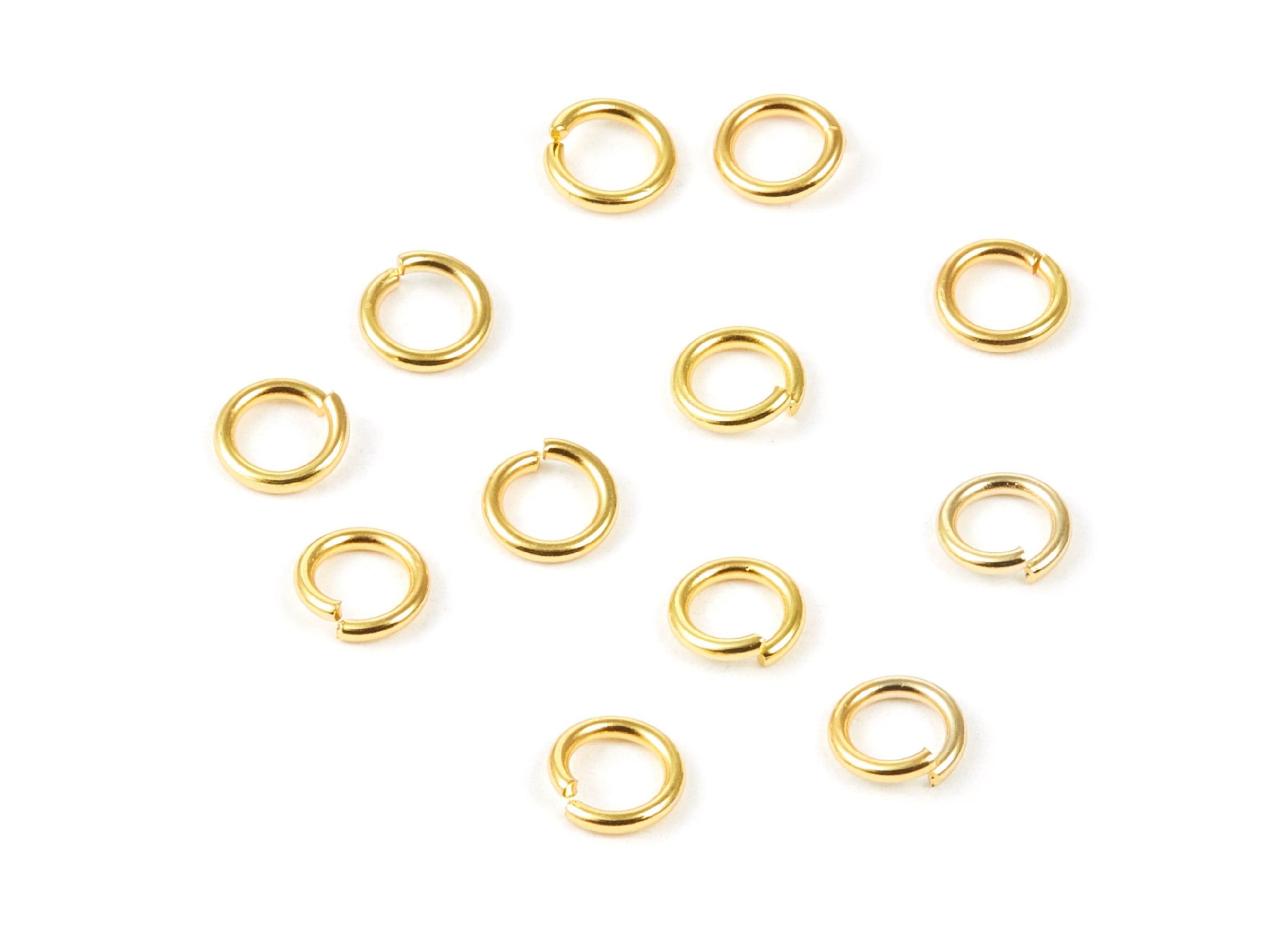 Brass Open Jump Rings - 6x1mm - Gold Tone Plated - Brass Open Jump Rings - Jewelry Supplies - PP1602 - DOMEDBAZAAR
