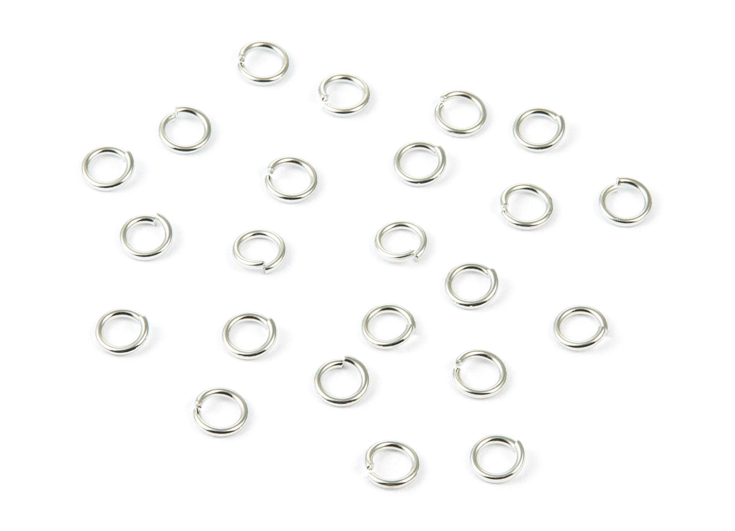 Brass Open Jump Rings - 6x1mm - Silver Tone Plated - Brass Open Jump Rings - Jewelry Supplies - PP1602S - DOMEDBAZAAR