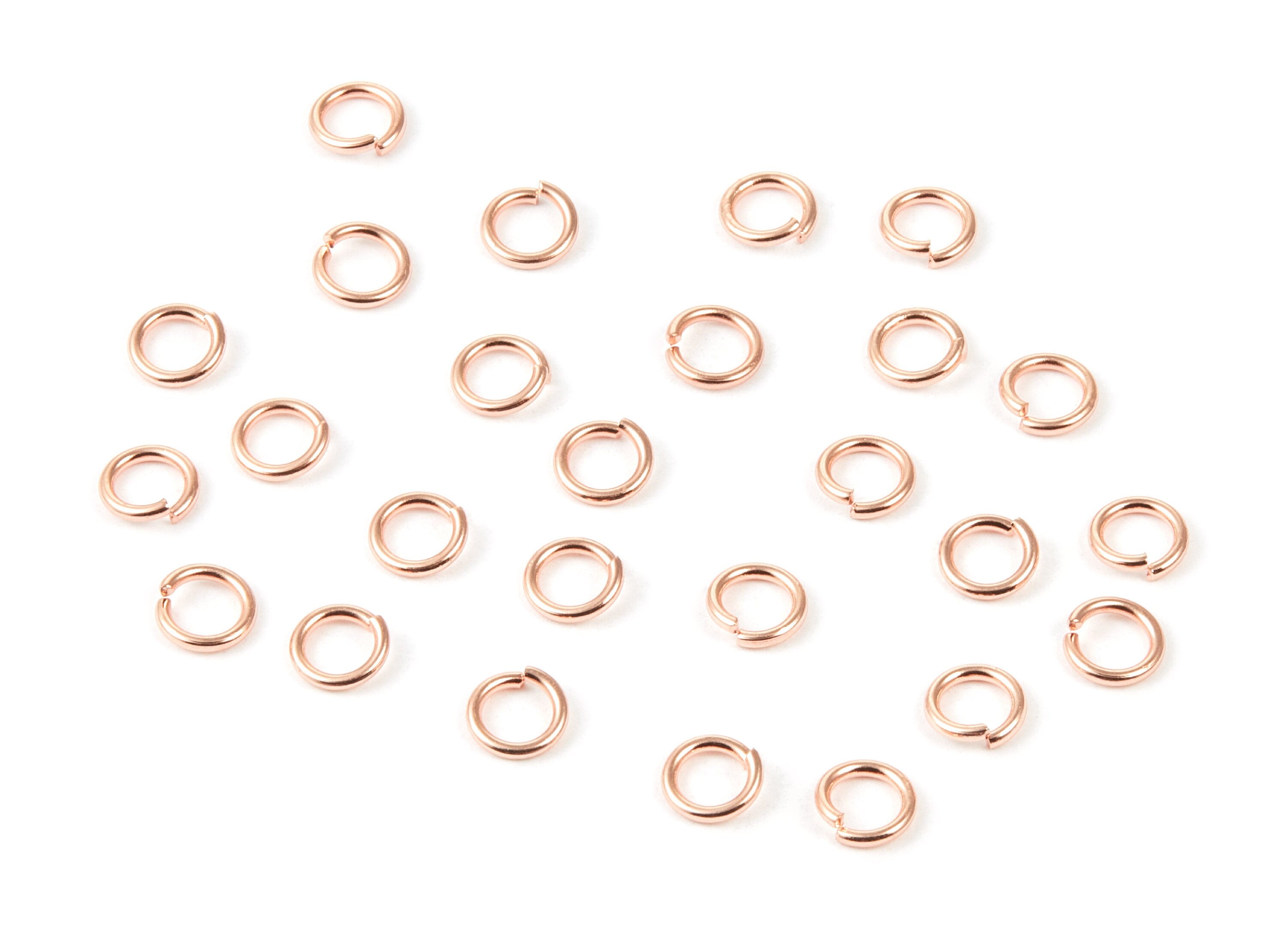 Brass Open Jump Rings - 6x1mm - Rose Tone Plated - Brass Open Jump Rings - Jewelry Supplies - PP1602R - DOMEDBAZAAR