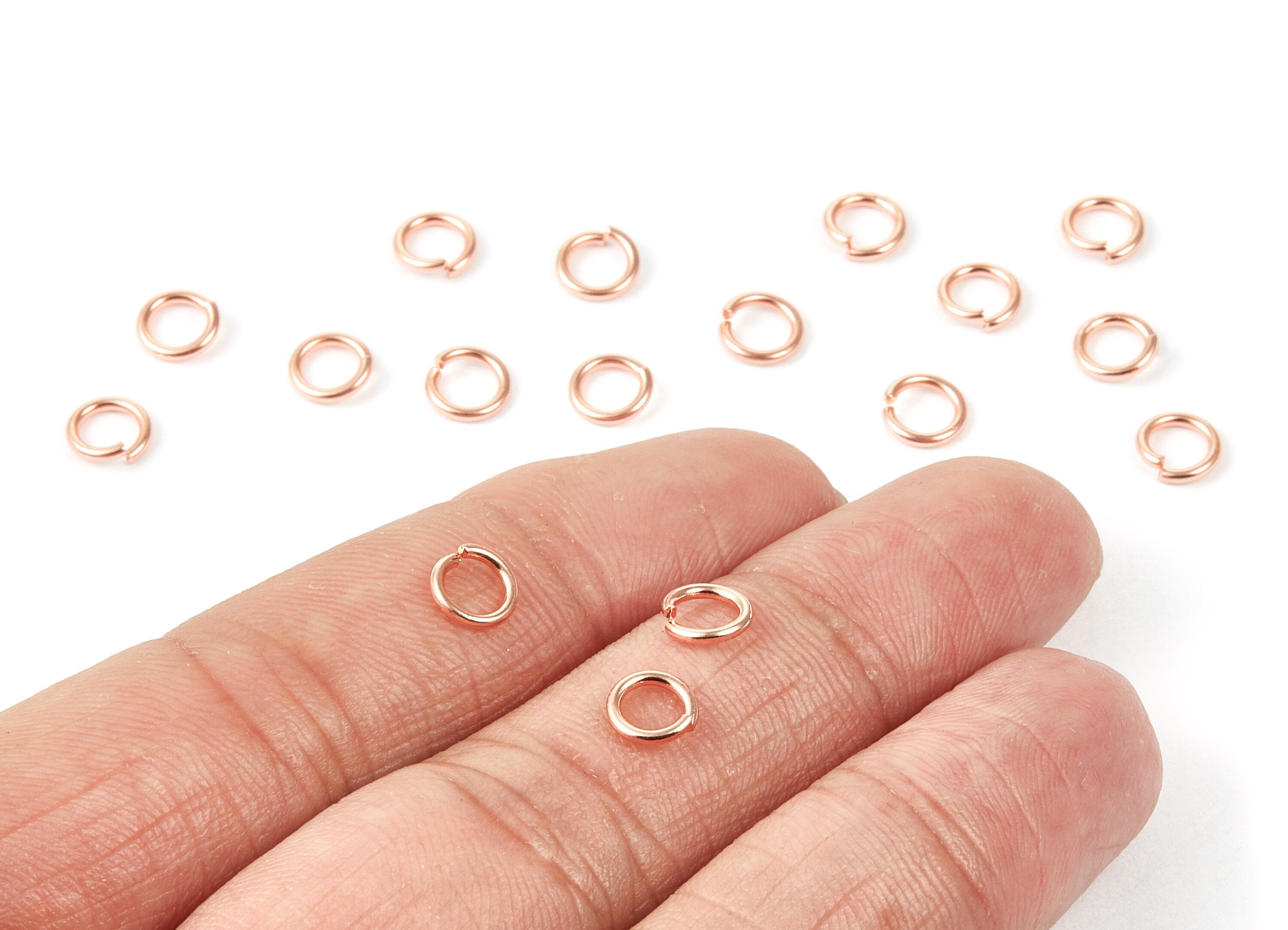Brass Open Jump Rings - 6x1mm - Rose Tone Plated - Brass Open Jump Rings - Jewelry Supplies - PP1602R - DOMEDBAZAAR