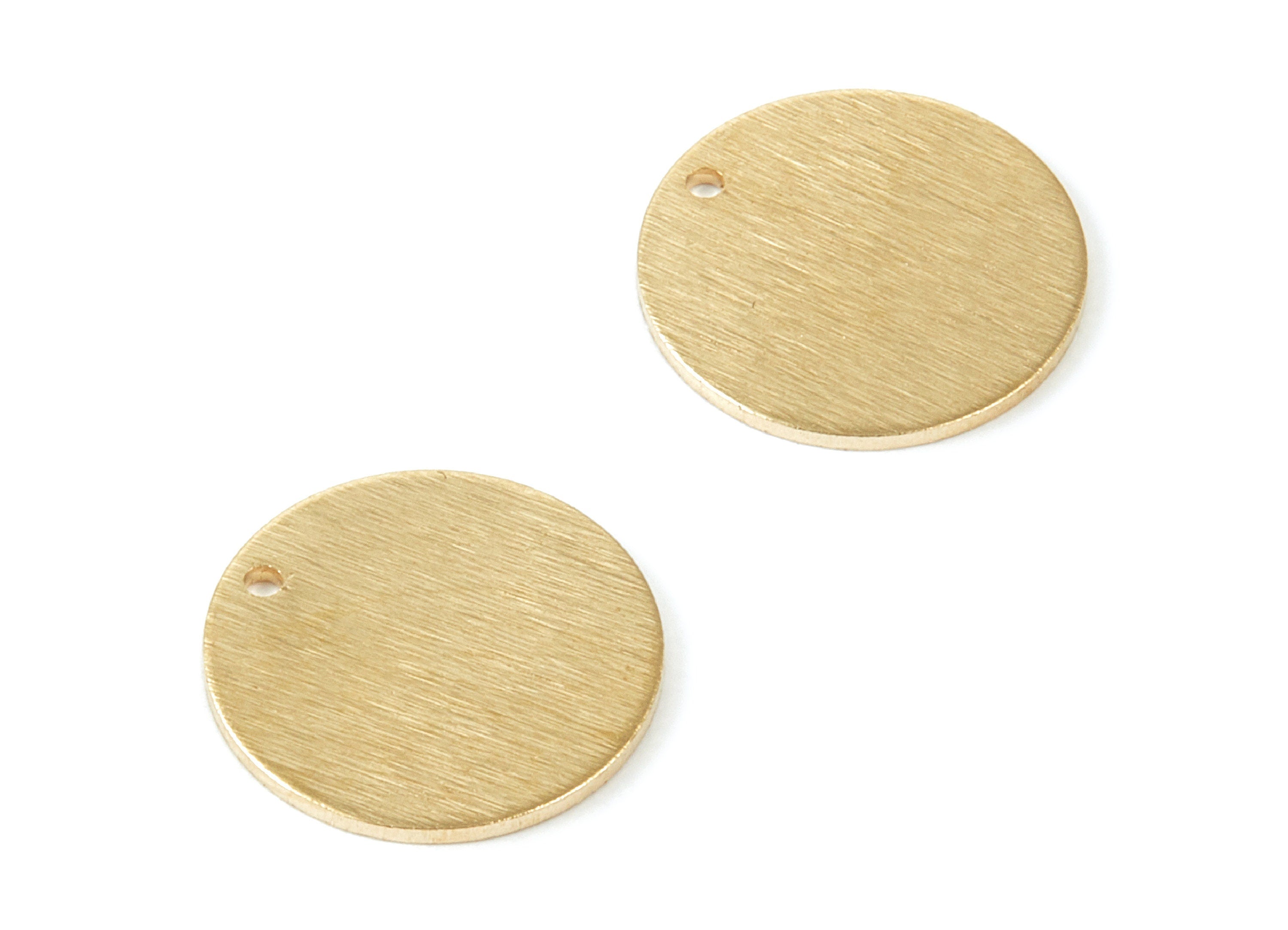 Brass Round Charms - Rough Textured Raw Brass Pendant - Earring Findings - Jewelry Supplies - 18,03x18,03x1mm - PP1835 - DOMEDBAZAAR
