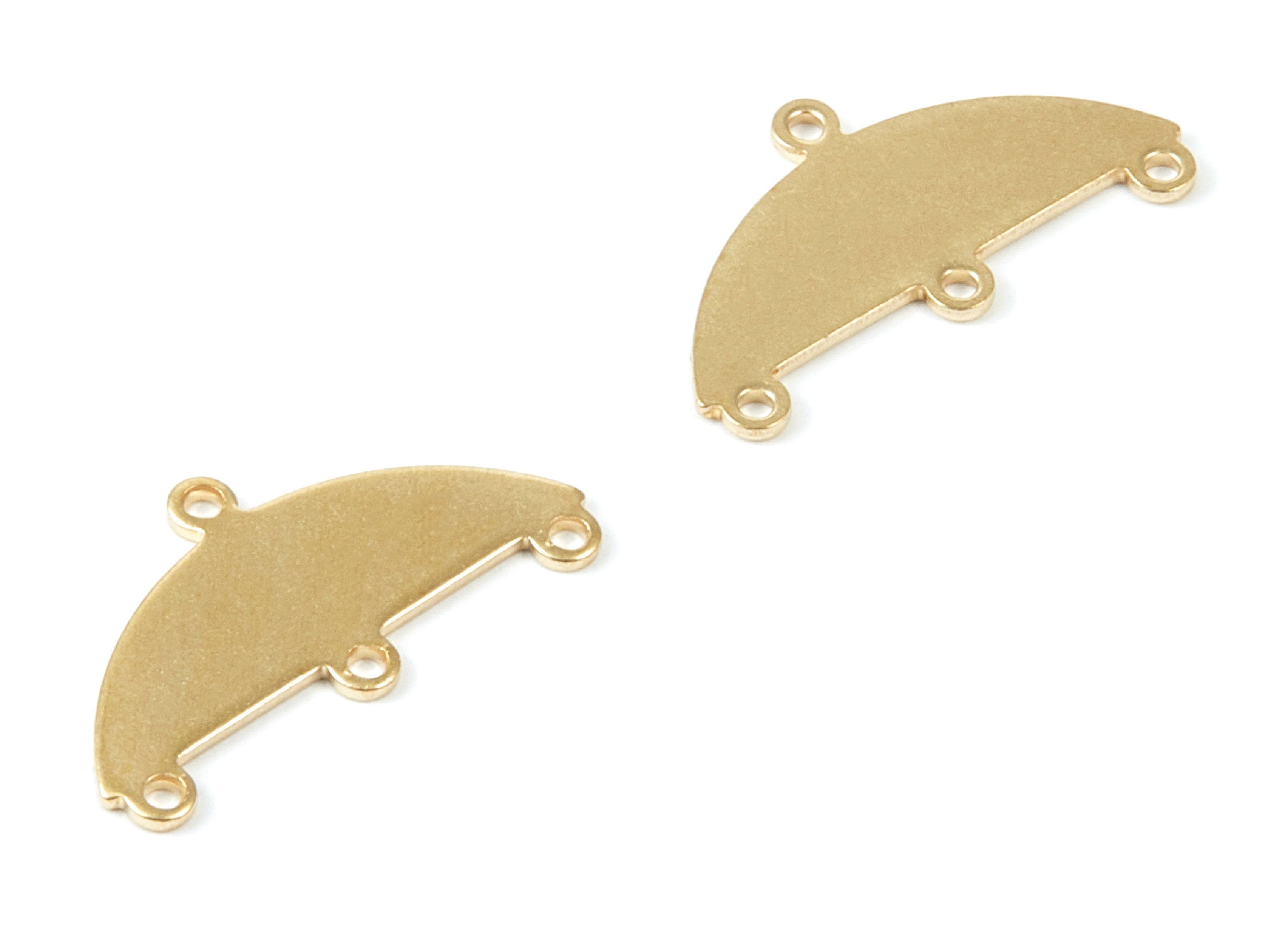 Brass Moon Charms - Moon Shaped Raw Brass Pendant - Connectors With 4 Holes - Jewelry Supplies - 21,29x11,48x0,76mm - PP1798 - DOMEDBAZAAR