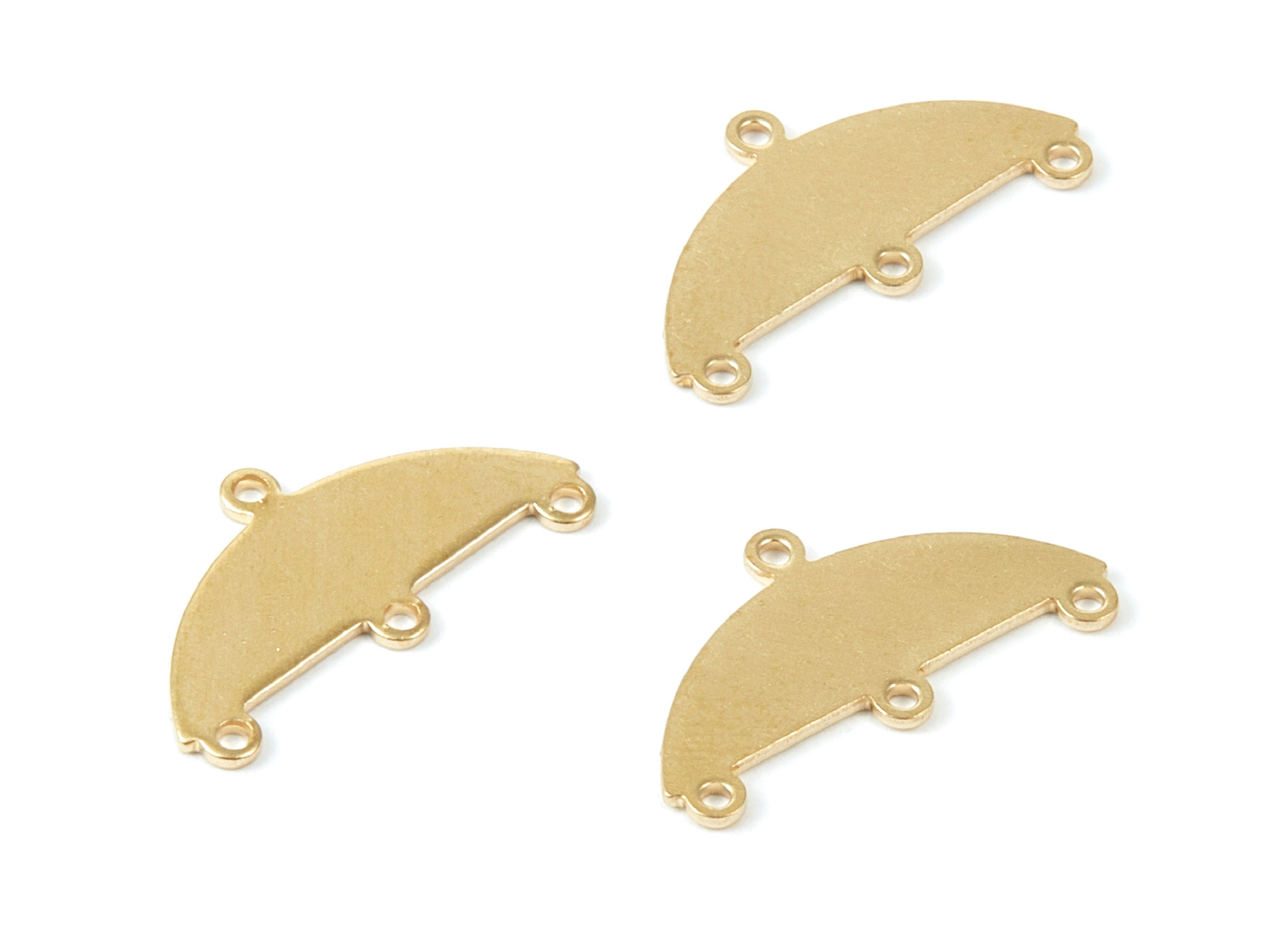 Brass Moon Charms - Moon Shaped Raw Brass Pendant - Connectors With 4 Holes - Jewelry Supplies - 21,29x11,48x0,76mm - PP1798 - DOMEDBAZAAR