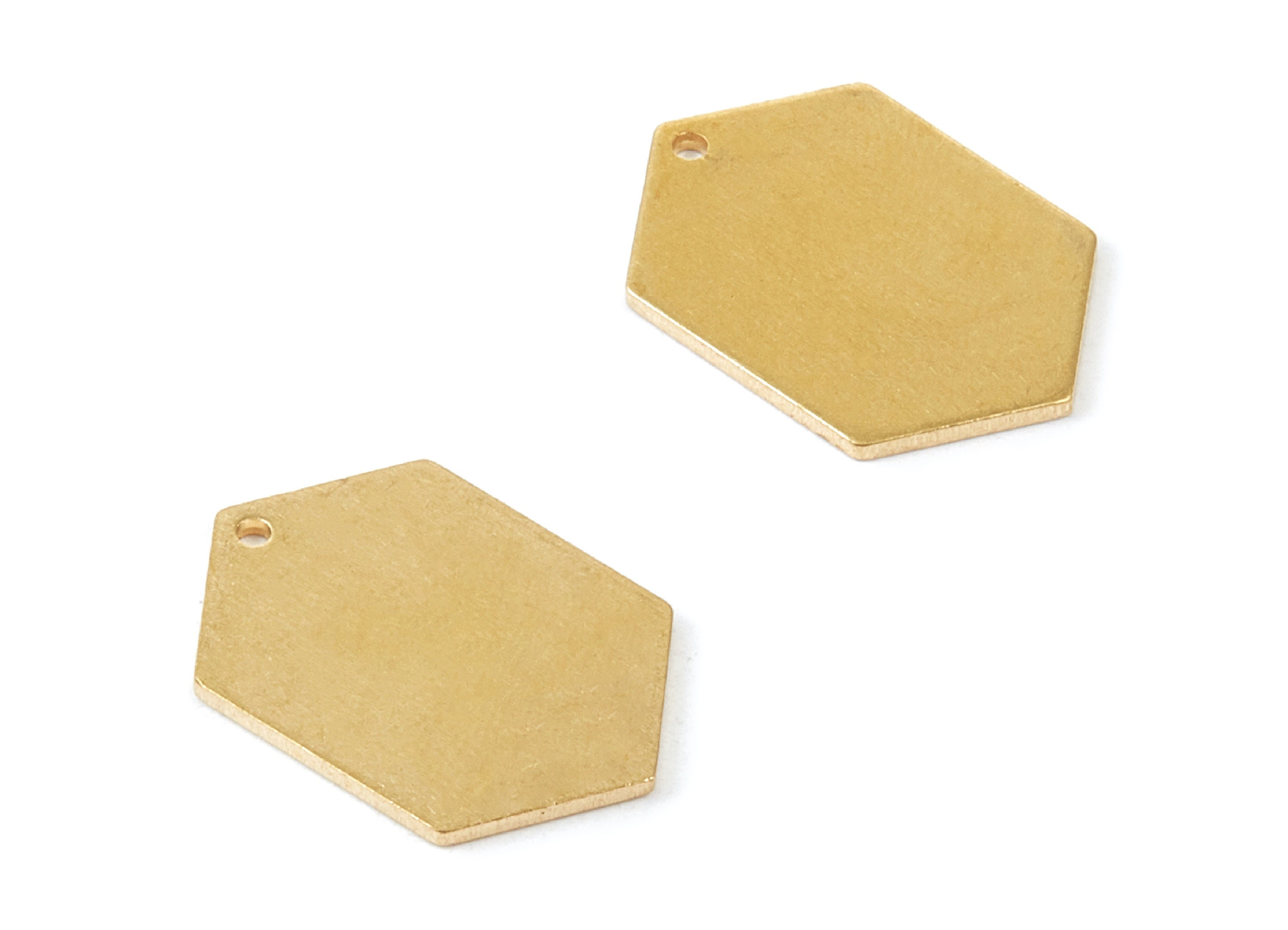 Personalized stamping blank - Brass Hexagon Charms - Hexagon Raw Brass pendant - Earring Findings - Jewelry Supplies - 20x13,8x1mm - PP2136 - DOMEDBAZAAR