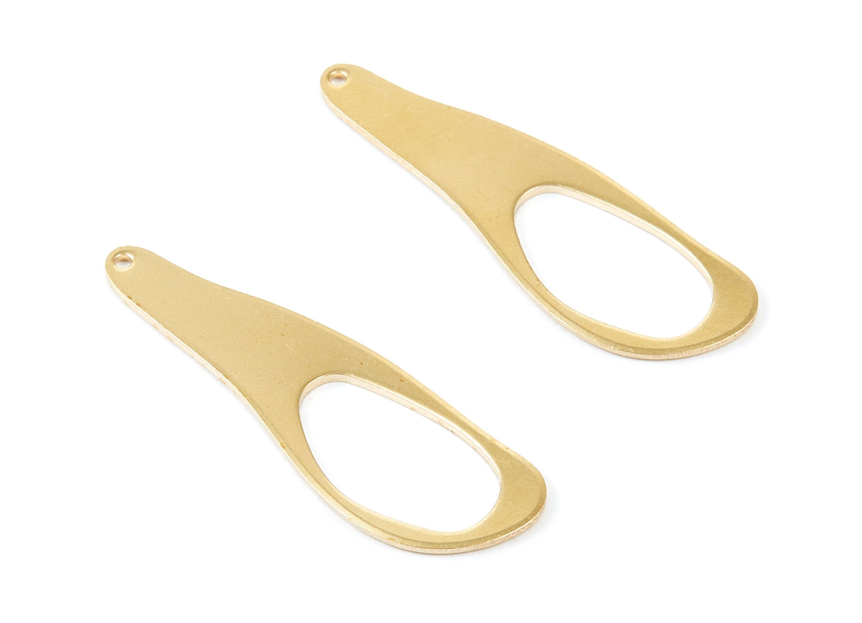 Brass Irregular Charms - Irregular Shaped Raw Brass pendant - Earring Findings - Jewelry Supplies - 42,94x13,68x1,05mm - PP1964 - DOMEDBAZAAR