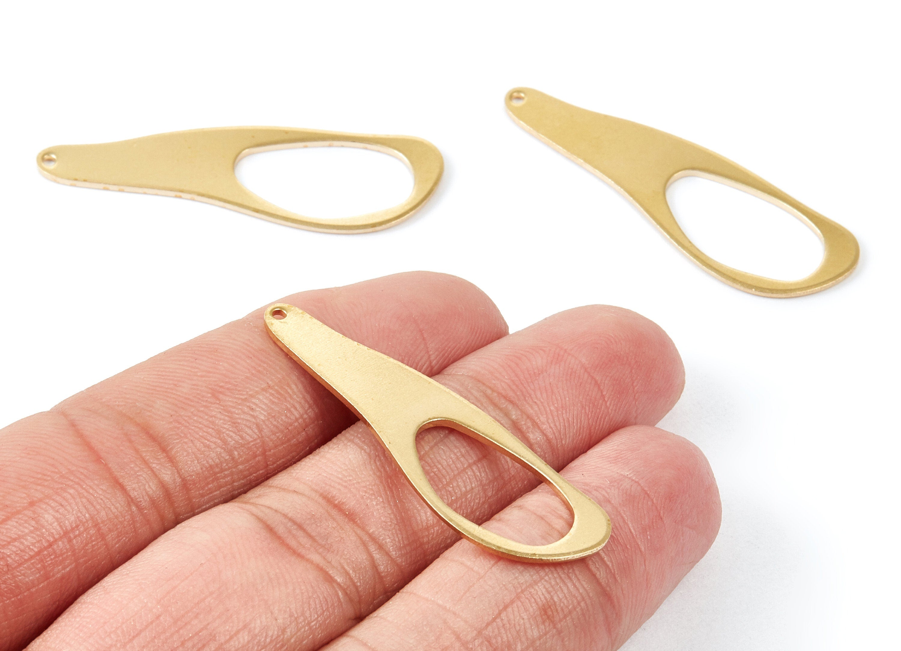 Brass Irregular Charms - Irregular Shaped Raw Brass pendant - Earring Findings - Jewelry Supplies - 42,94x13,68x1,05mm - PP1964 - DOMEDBAZAAR