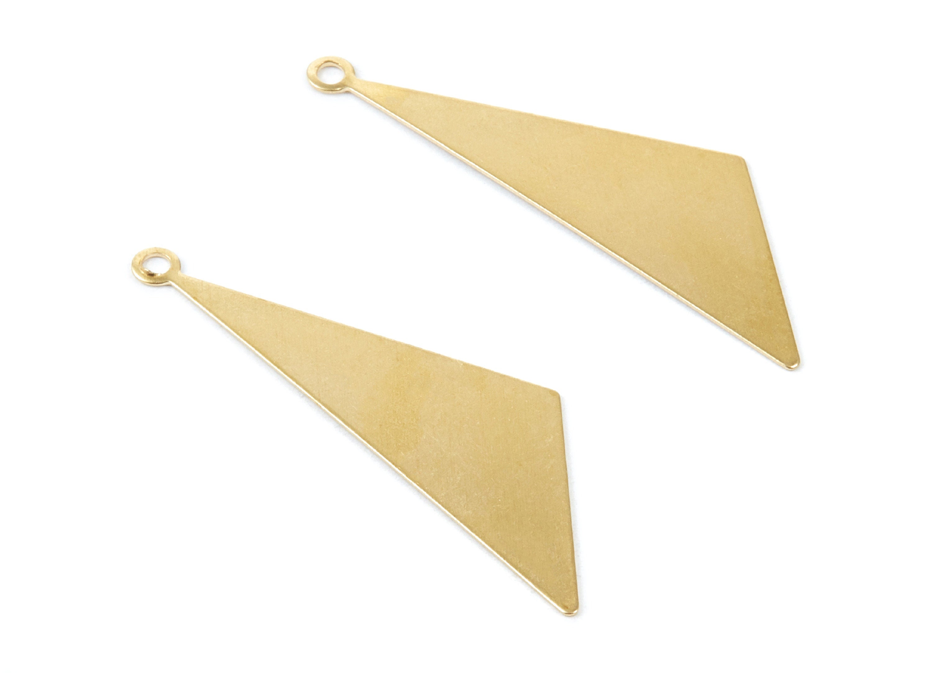 Brass Triangle Charms - Raw Brass Triangle Pendant - Earring Finddings - Jewelry Supplies - 40x12x0,39mm - PP1928 - DOMEDBAZAAR