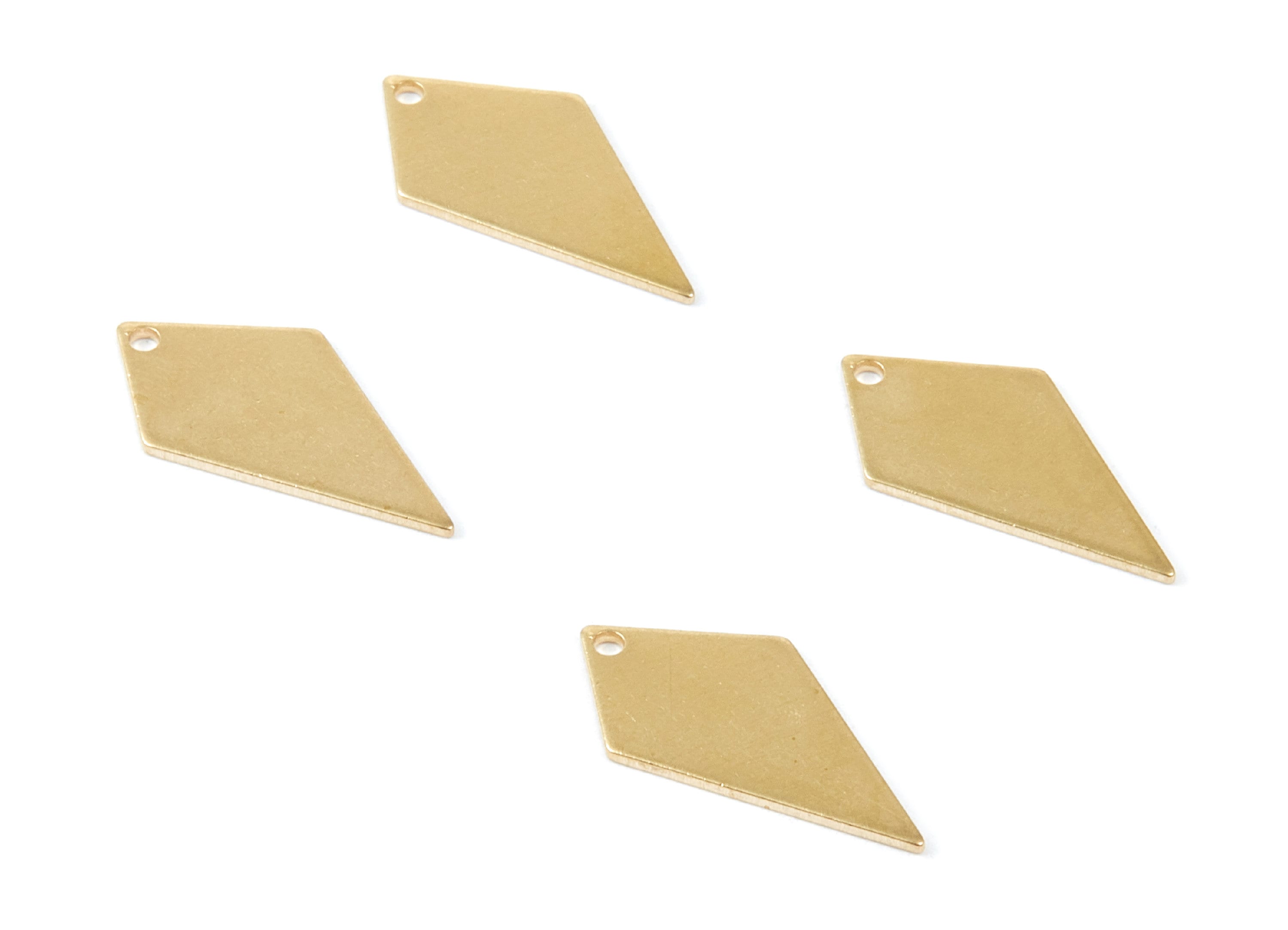 Personalized stamping blank - Brass Rhombic Charms - Diamond Shpaed Raw Brass Pendant - Earring Findings - 20,37x9,59x0,8mm - PP2052 - DOMEDBAZAAR