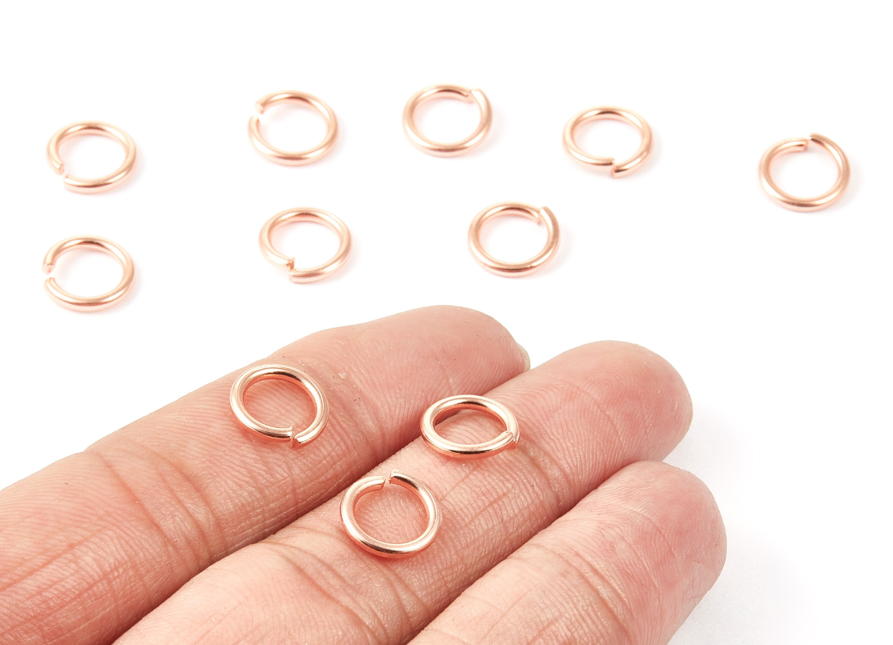 Brass Open Jump Rings - 10x1.5mm - Rose Tone Plated - Brass Open Jump Rings - Jewelry Supplies - PP1620R - DOMEDBAZAAR