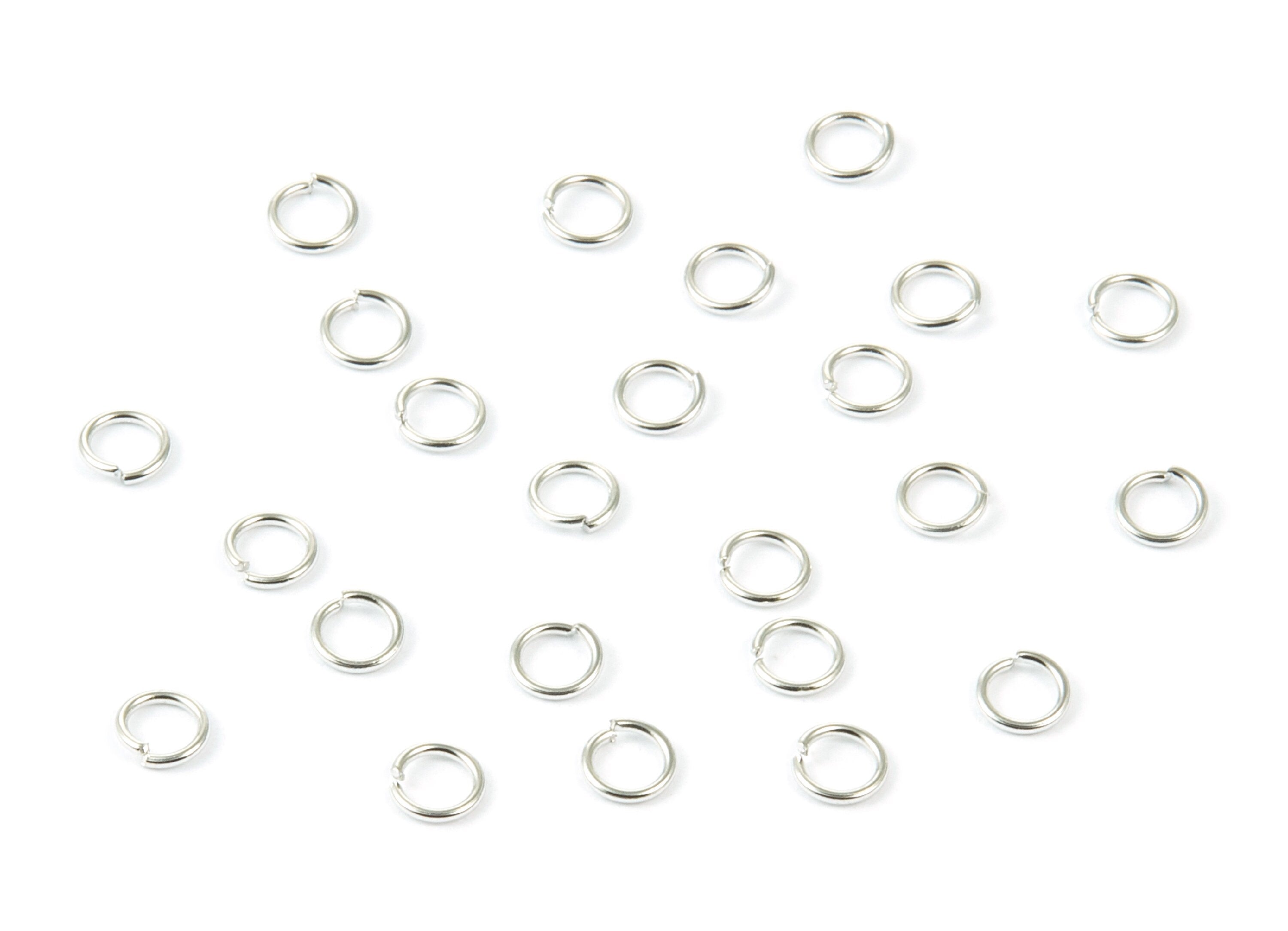 Brass Open Jump Rings - 4x0.6mm - Silver Tone Plated - Brass Open Jump Rings - Jewelry Supplies - PP1627S - DOMEDBAZAAR