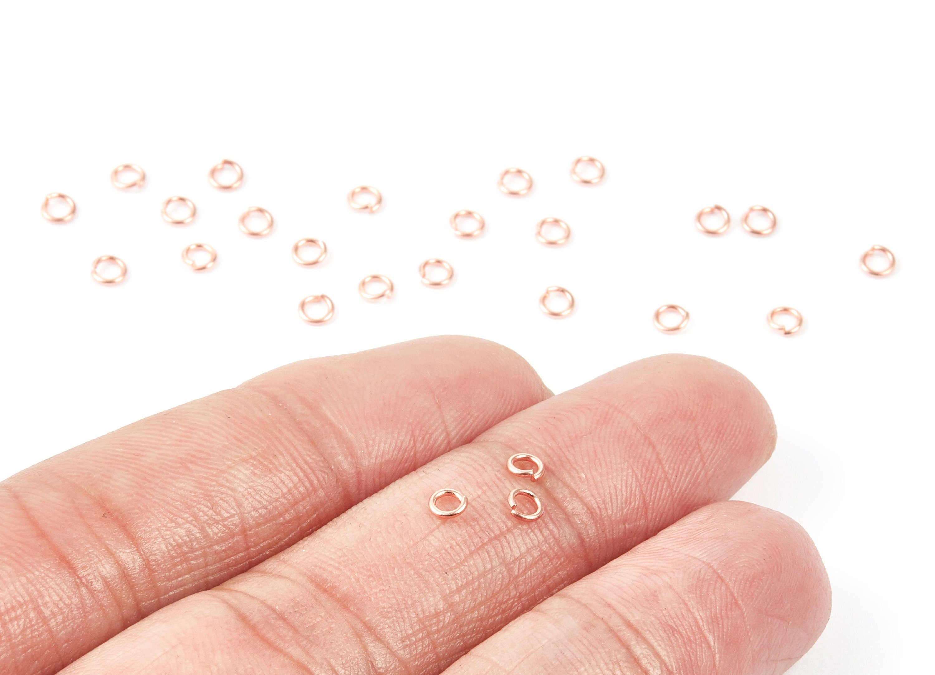 Brass Open Jump Rings - 3x0,6mm - Rose Tone Plated - Brass Open Jump Rings - Jewelry Supplies - PP1637R - DOMEDBAZAAR