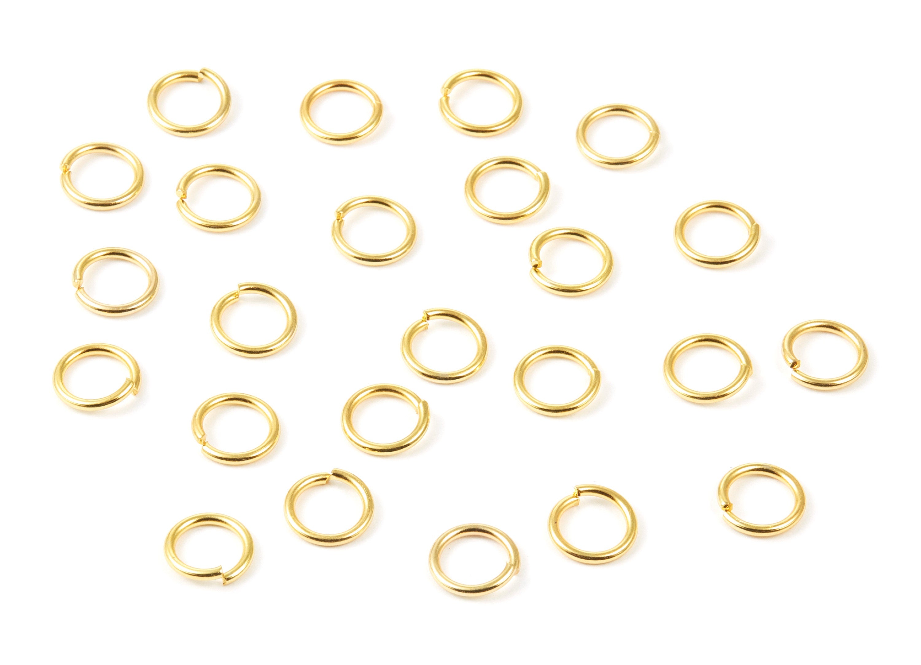 Brass Open Jump Rings - 9x1.2mm -  Gold Tone Plated - Brass Open Jump Rings - Jewelry Supplies - PP1576G - DOMEDBAZAAR