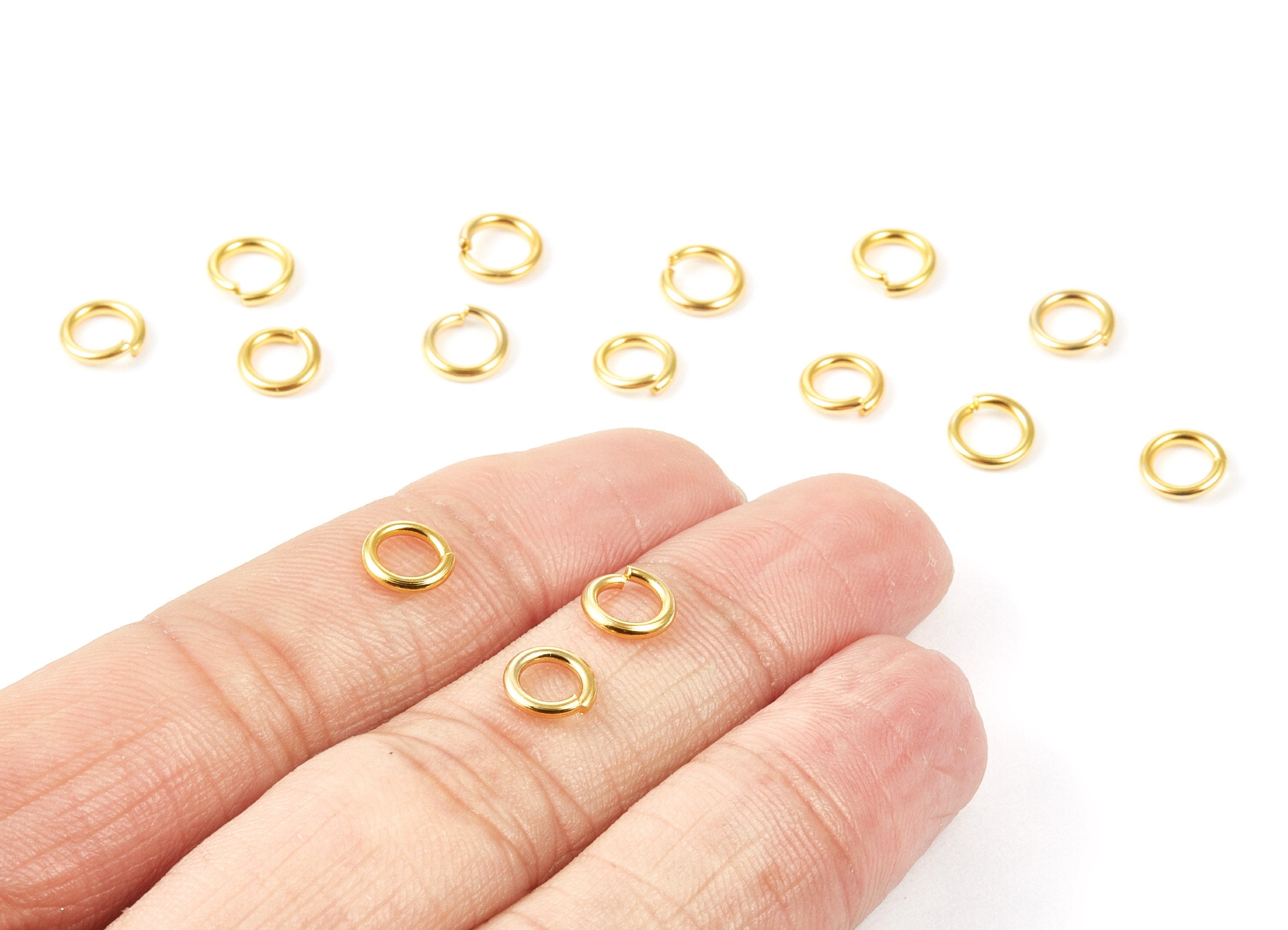 Brass Open Jump Rings - 7x1.2mm - Gold Tone Plated - Brass Open Jump Rings - Jewelry Supplies - PP1594G - DOMEDBAZAAR