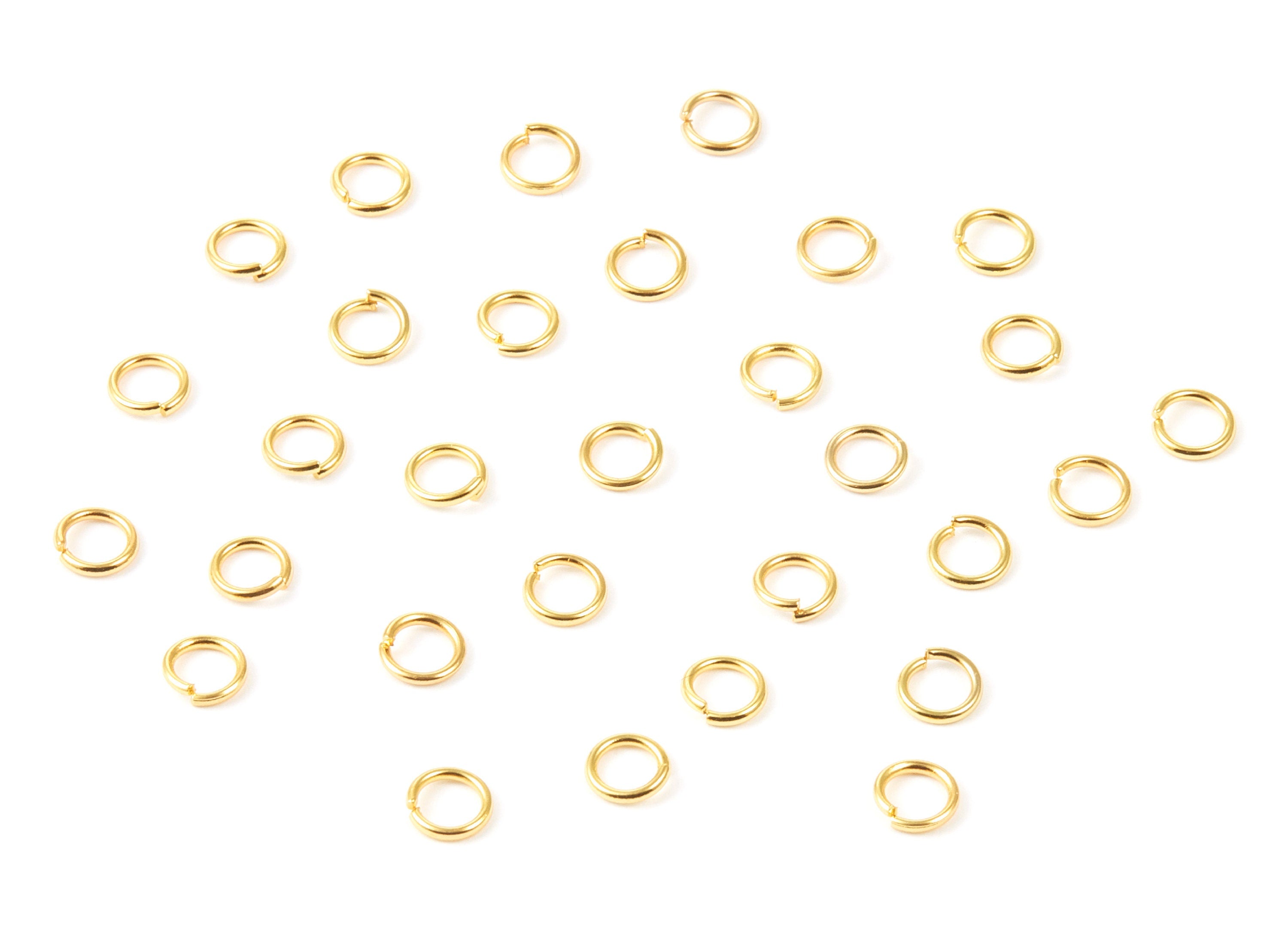 Brass Open Jump Rings - 5x0.8mm - Gold Tone Plated - Brass Open Jump Rings - Jewelry Supplies - PP1646G - DOMEDBAZAAR