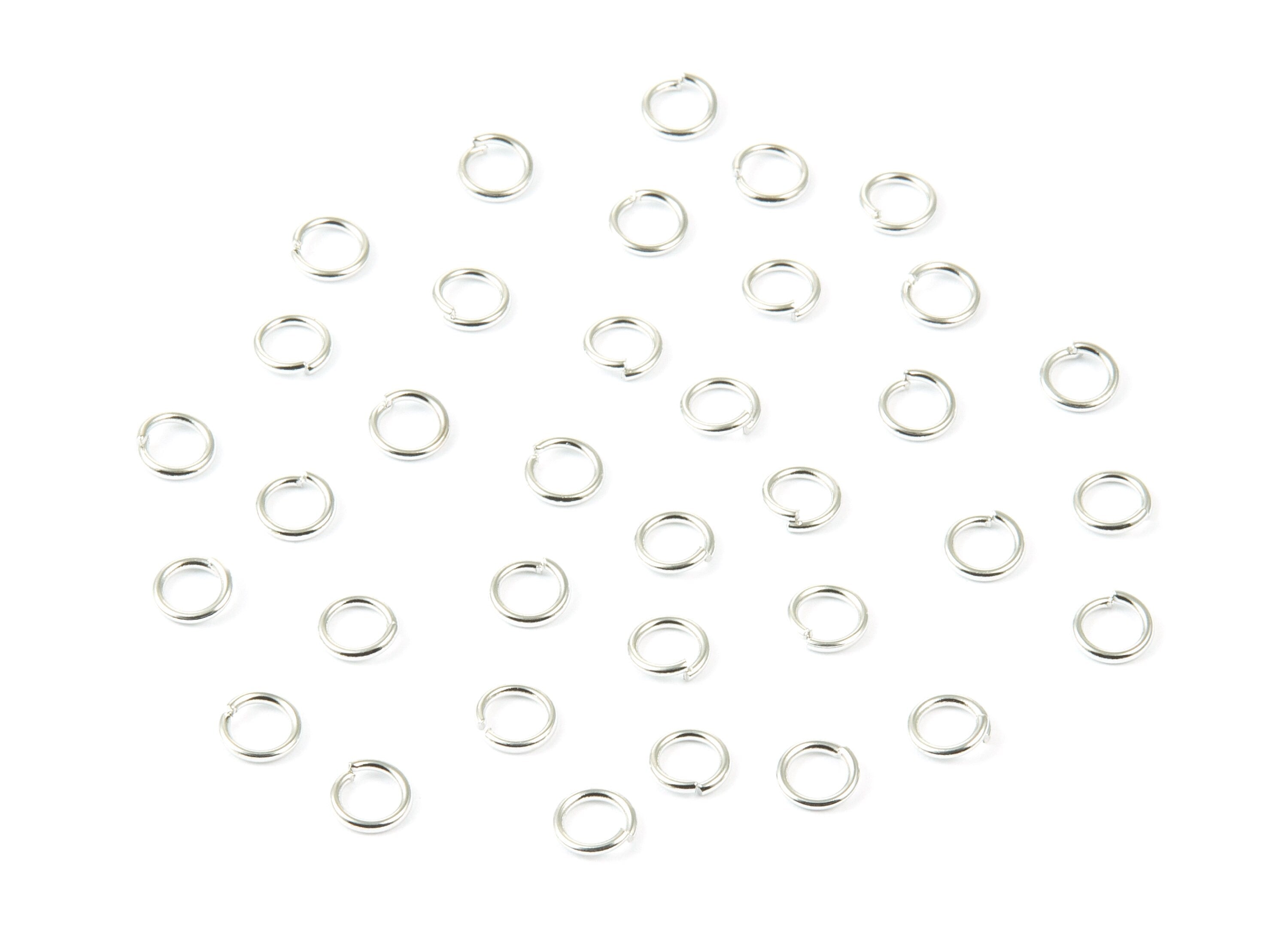 Brass Open Jump Rings - 5x0.8mm - Silver Tone Plated - Brass Open Jump Rings - Jewellery Supplies - PP1646S - DOMEDBAZAAR