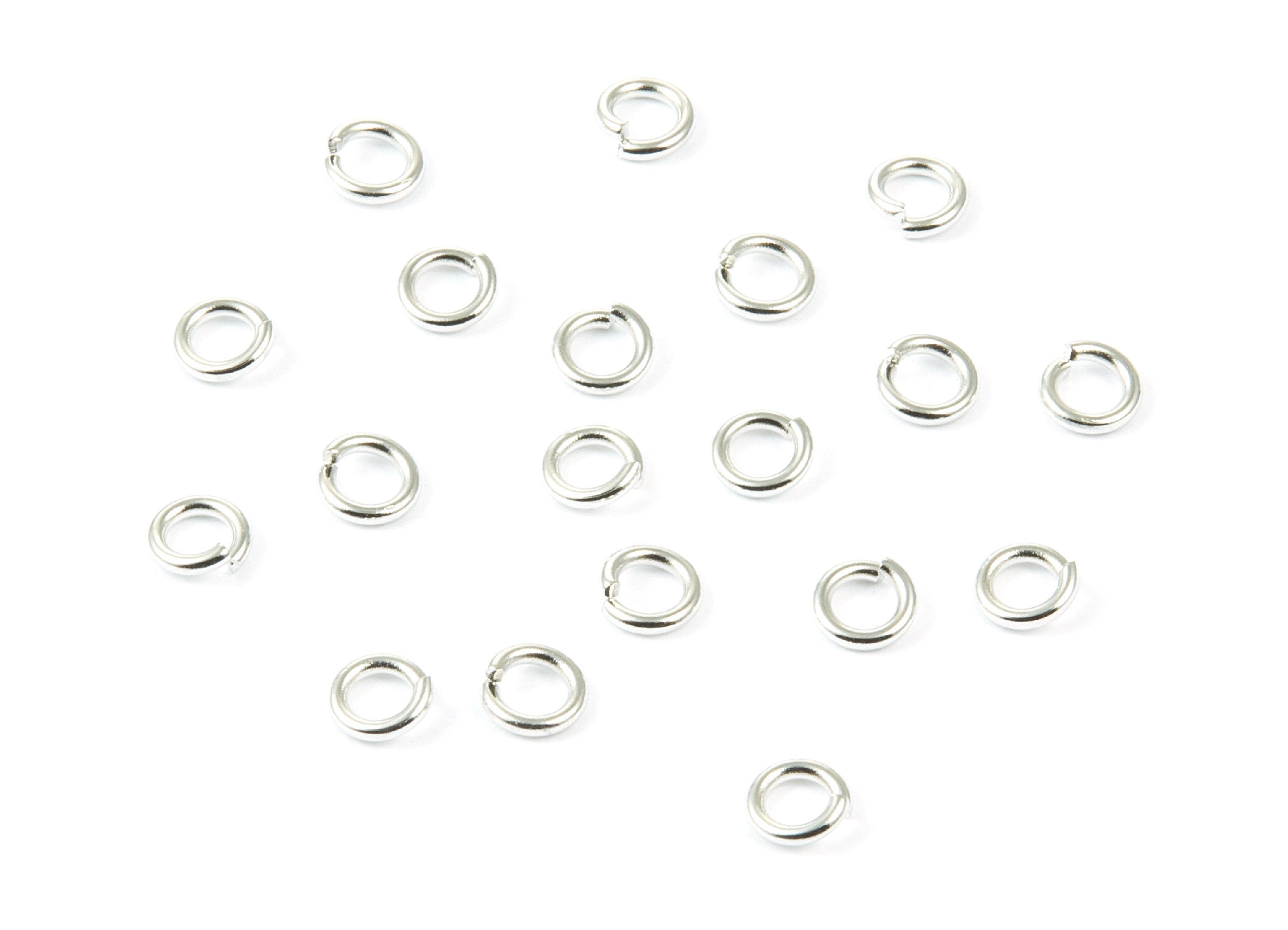 Brass Open Jump Rings - 5x1mm - Silver Tone Plated - Brass Open Jump Rings - Jewelry Supplies - PP1618S - DOMEDBAZAAR