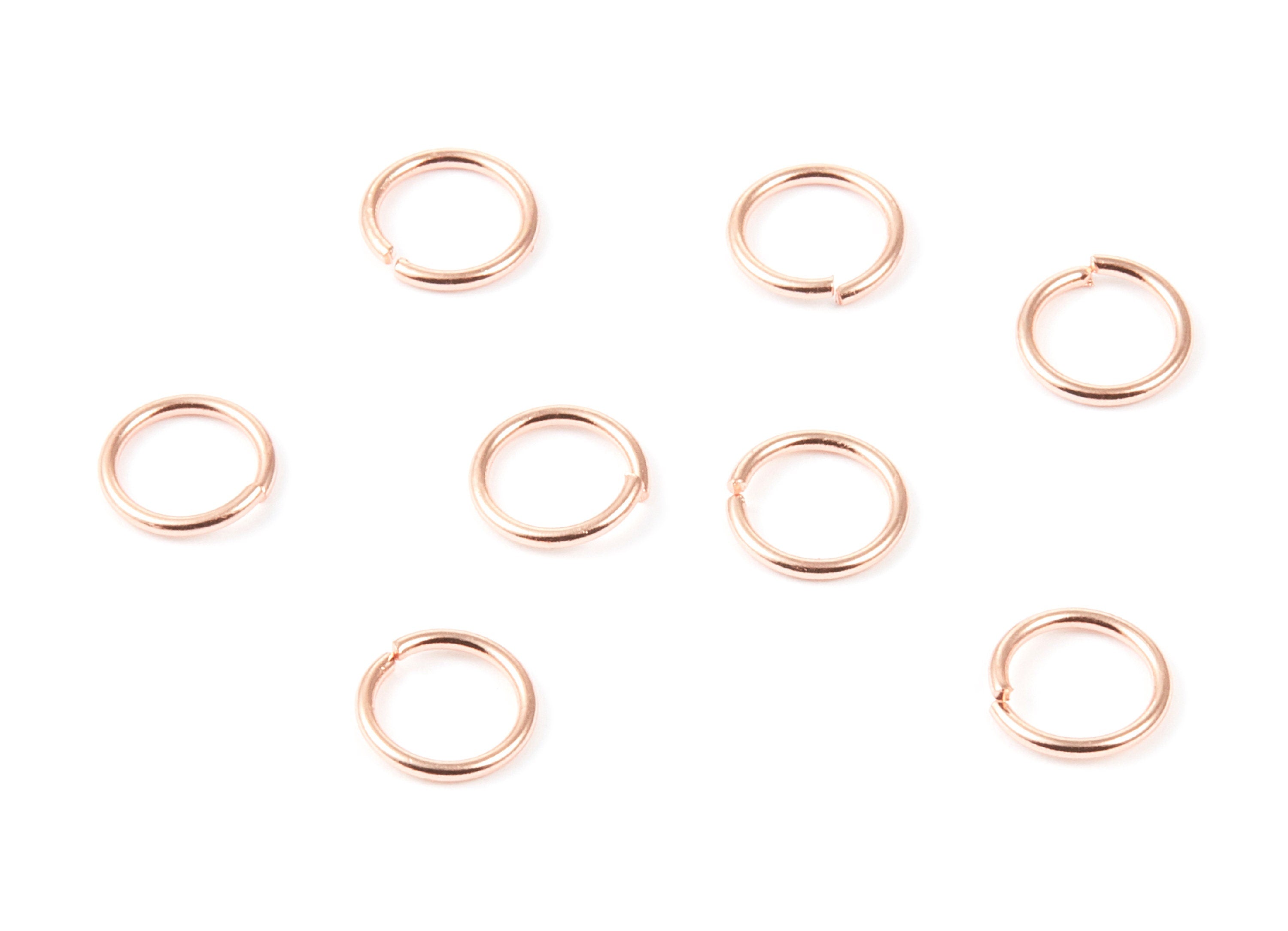 Brass Open Jump Rings - 7x0.8mm - Rose Tone Plated - Brass Open Jump Rings - Jewellery Supplies - PP1580R - DOMEDBAZAAR