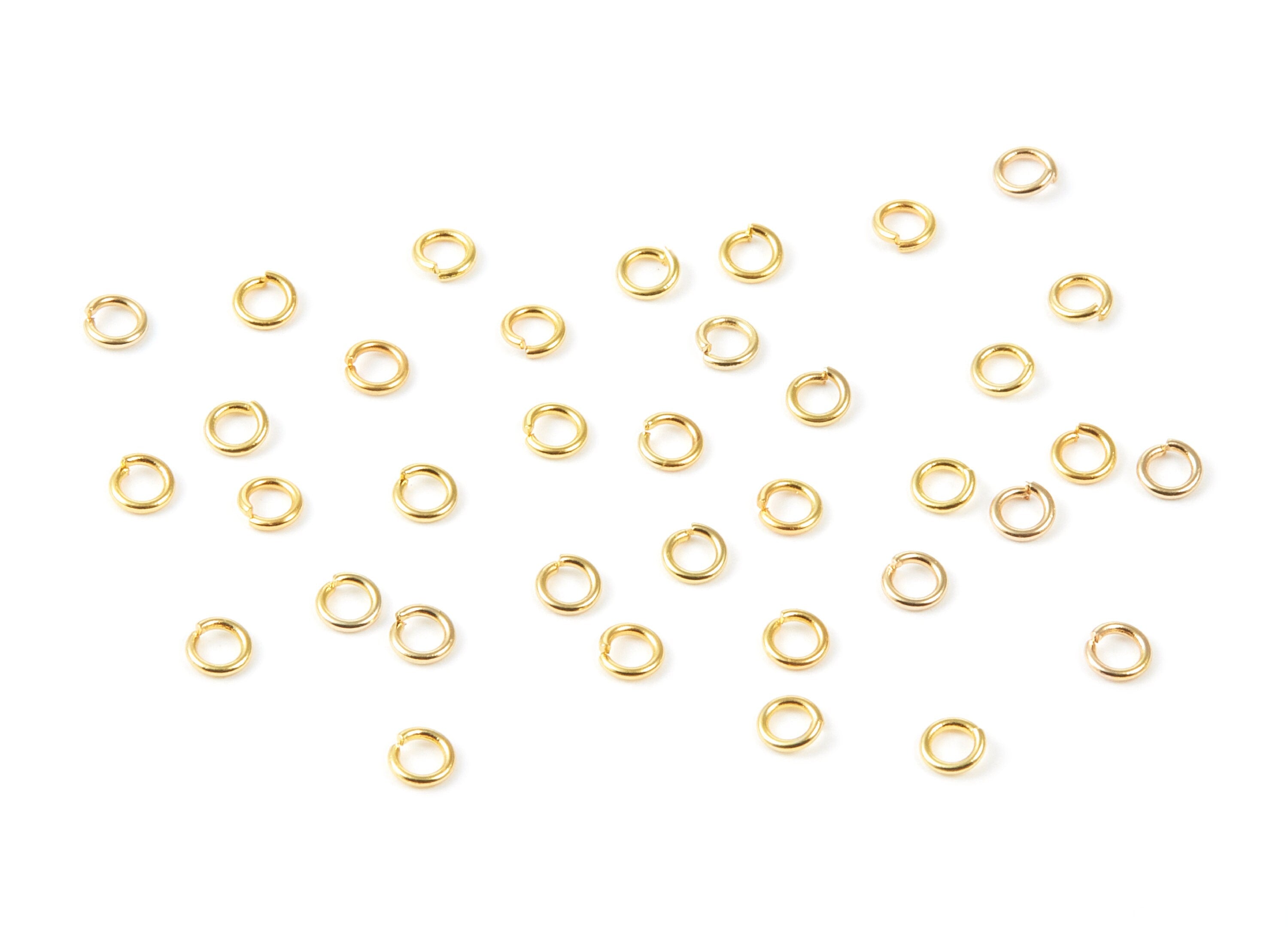 Brass Open Jump Rings - 3x0.6mm - Gold Tone Plated - Brass Open Jump Rings - Jewellery Supplies - PP1637G - DOMEDBAZAAR