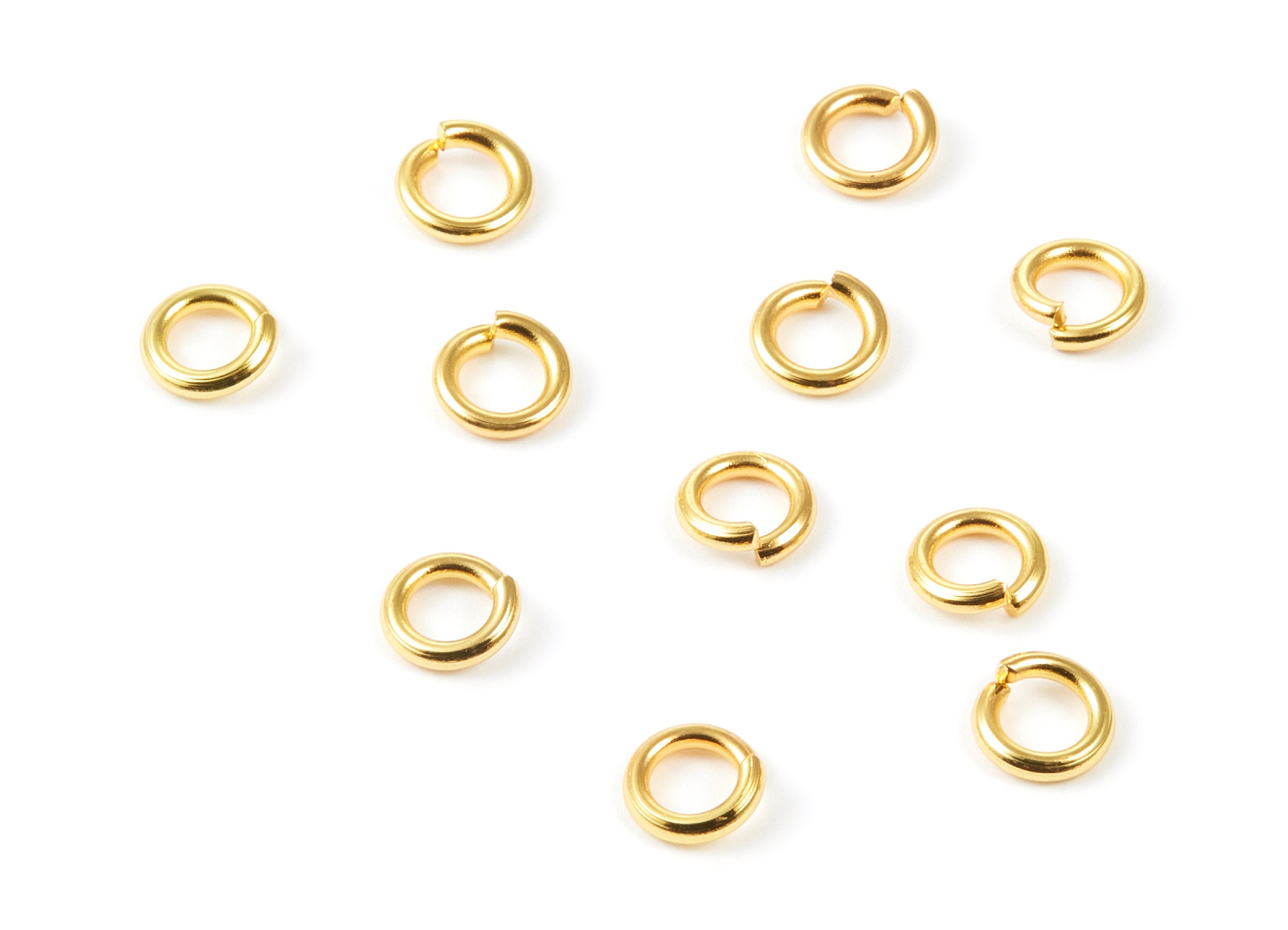 Brass Open Jump Rings - 6x1.2mm - Gold Tone Plated - Brass Open Jump Rings - Jewelry Supplies - PP1639G - DOMEDBAZAAR