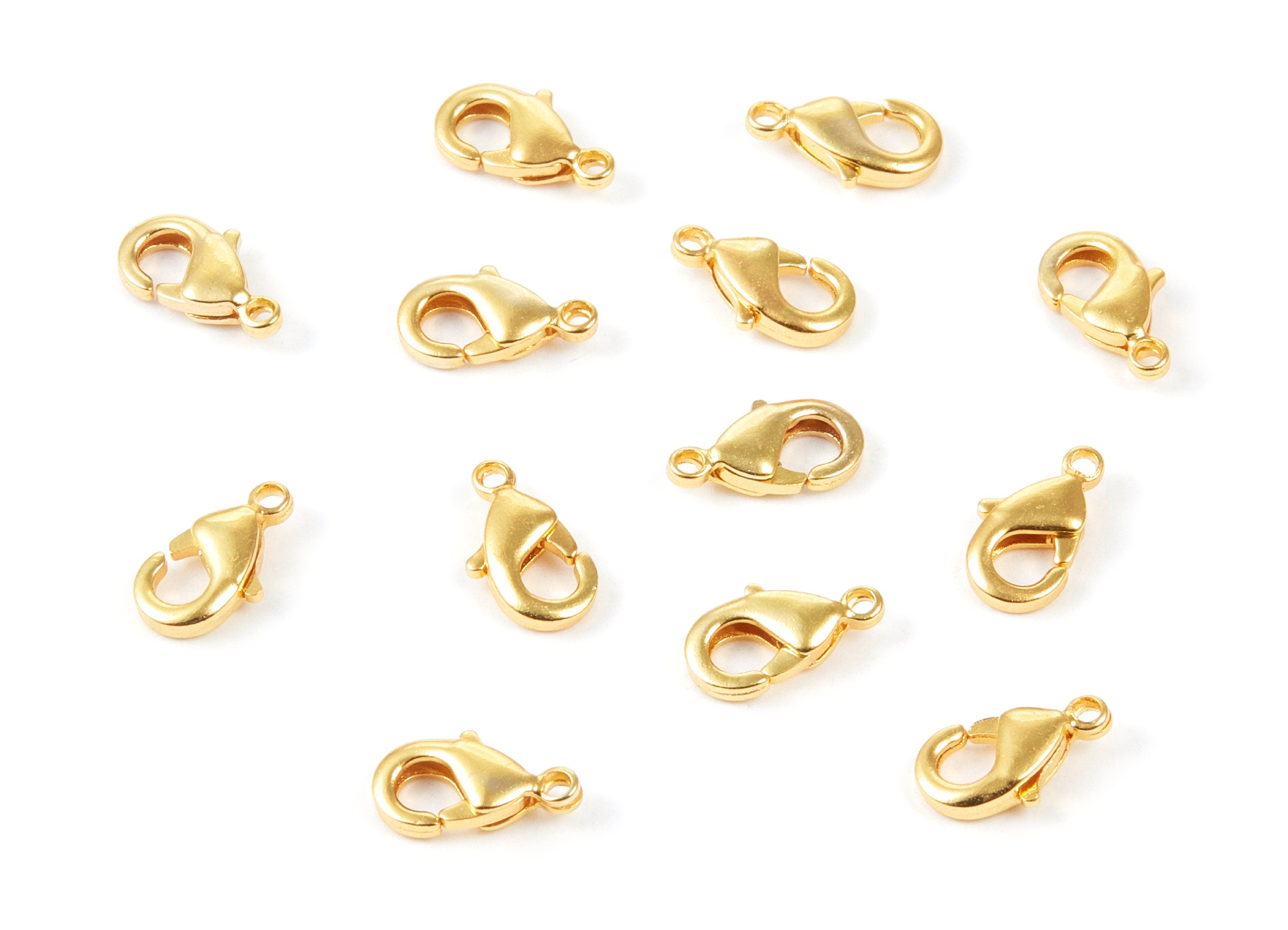 Brass Parrot Clasp - 90 Gold Tone Plated Brass Lobster Claw Clasps - Jewelry Supplies - 10x5,24mm - PP1658G - DOMEDBAZAAR