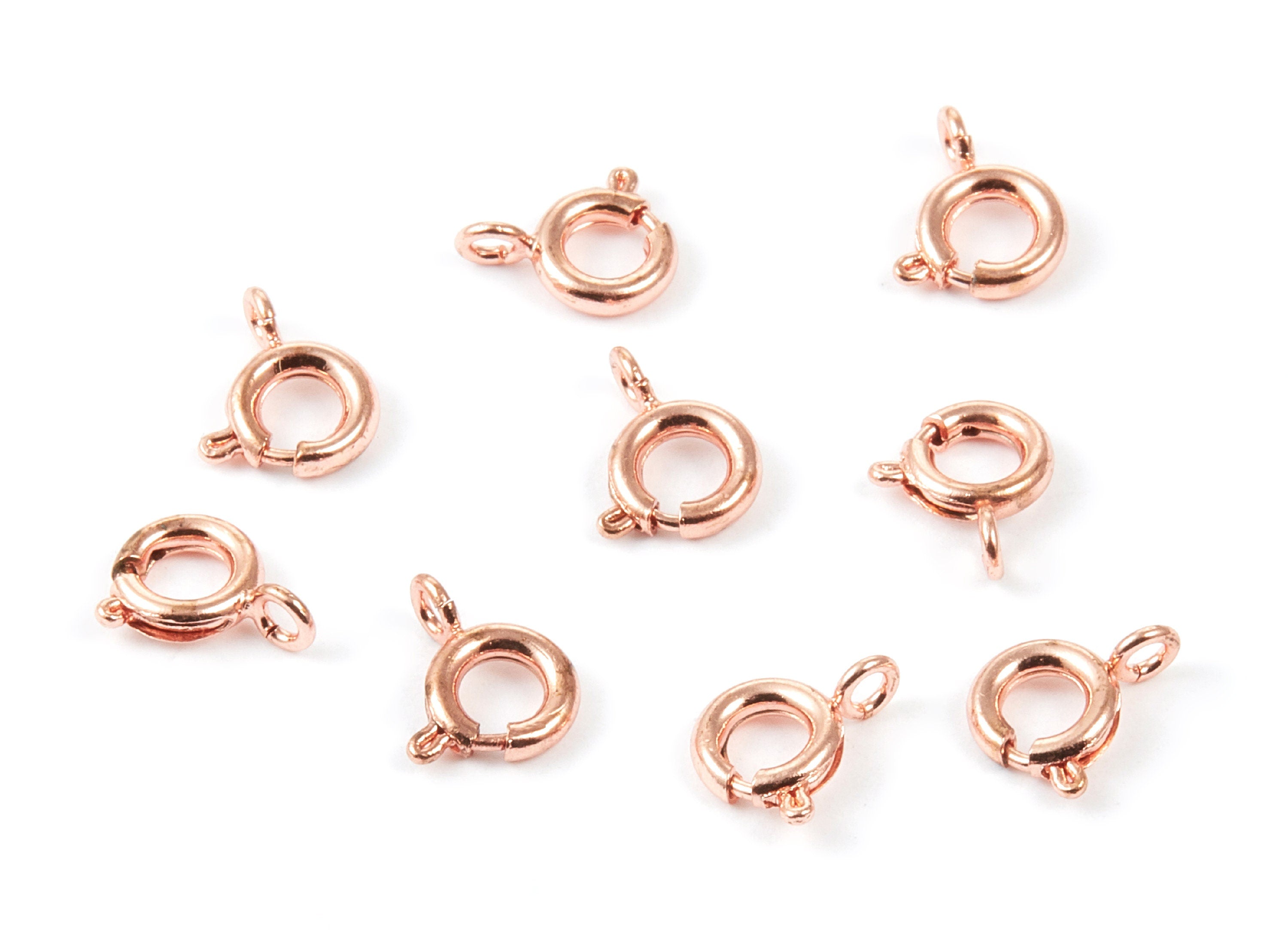 Brass Round Clasp - 6mm - Brass Rose Gold Tone Plated Clasp - 9,17x7,4mm - Jewelry Supplies - PP1689R - DOMEDBAZAAR