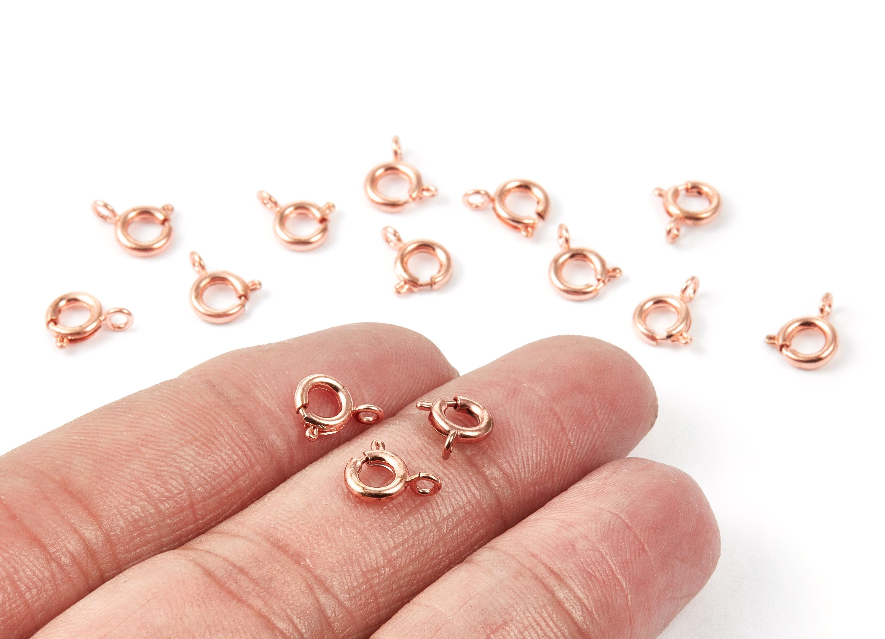 Brass Round Clasp - 6mm - Brass Rose Gold Tone Plated Clasp - 9,17x7,4mm - Jewelry Supplies - PP1689R - DOMEDBAZAAR