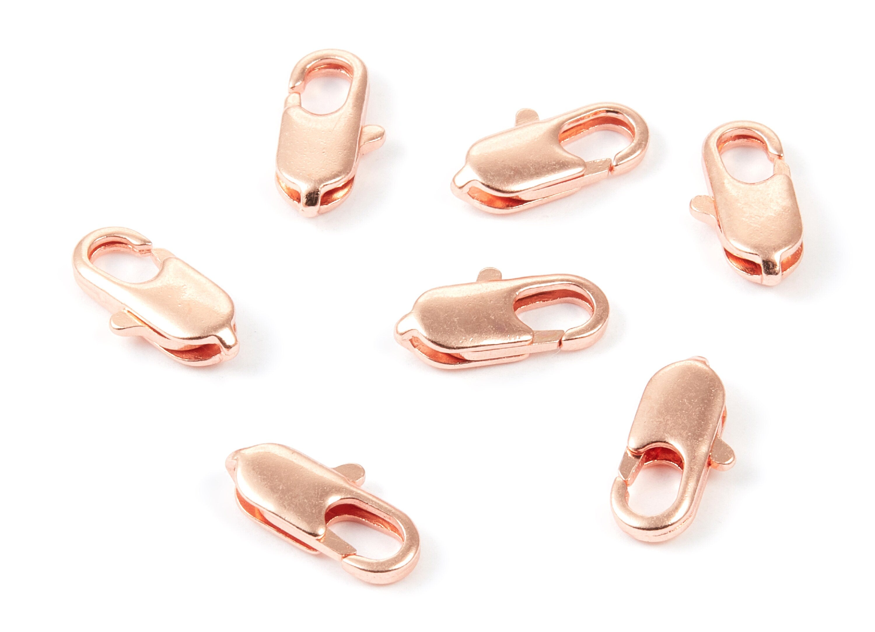 Brass Parrot Clasp - 803 Rose Tone Plated Brass Lobster Claw Clasps - Jewelry Supplies - 14,23x7,05mm - PP1662R - DOMEDBAZAAR