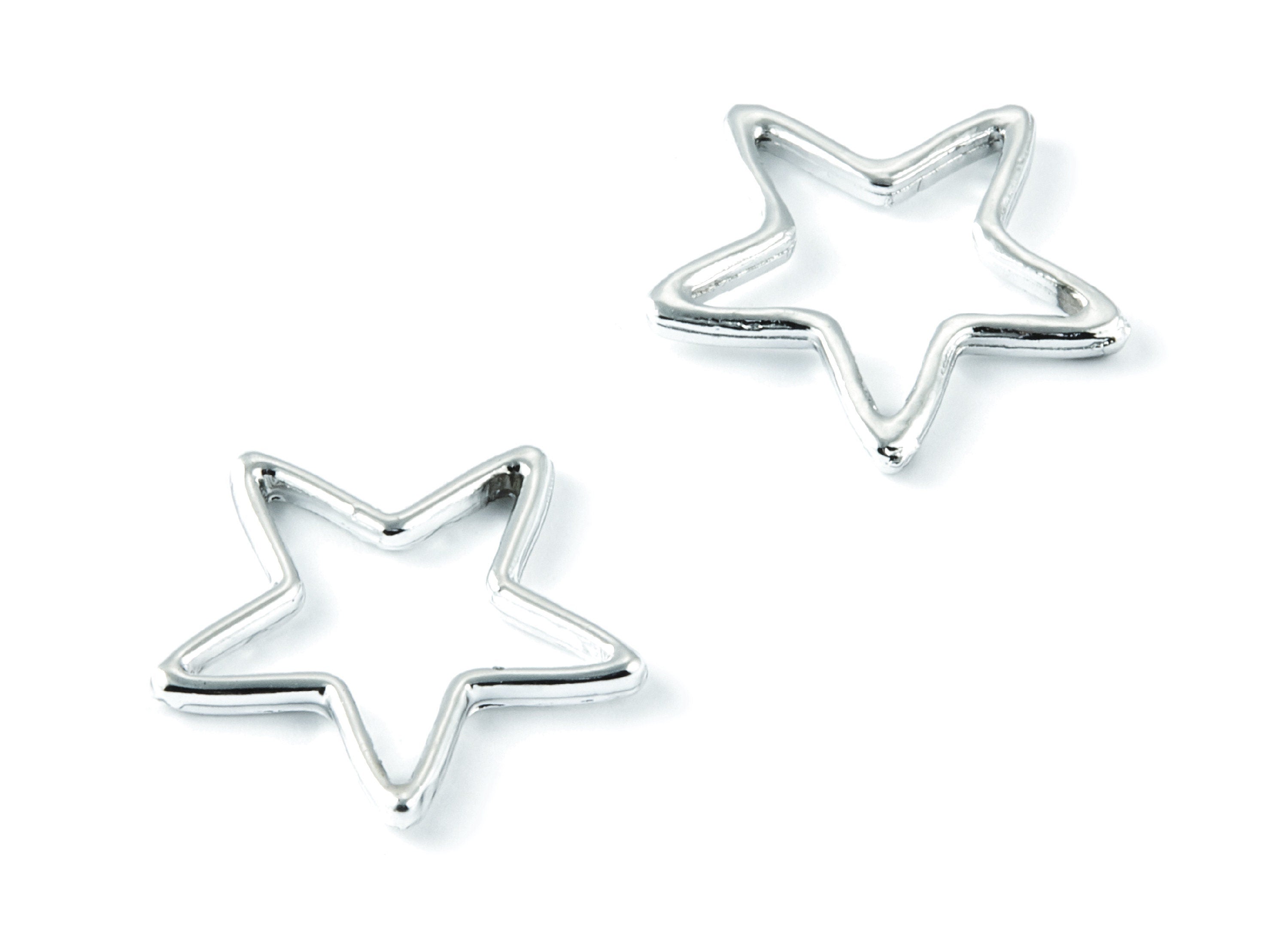 Star Shaped Charms - Zinc Alloy Earring Finding - Nickel / Silver Tone - Alloy Pendant for Necklace - 21,85x21,85x1,39mm - ZZ1212 - DOMEDBAZAAR