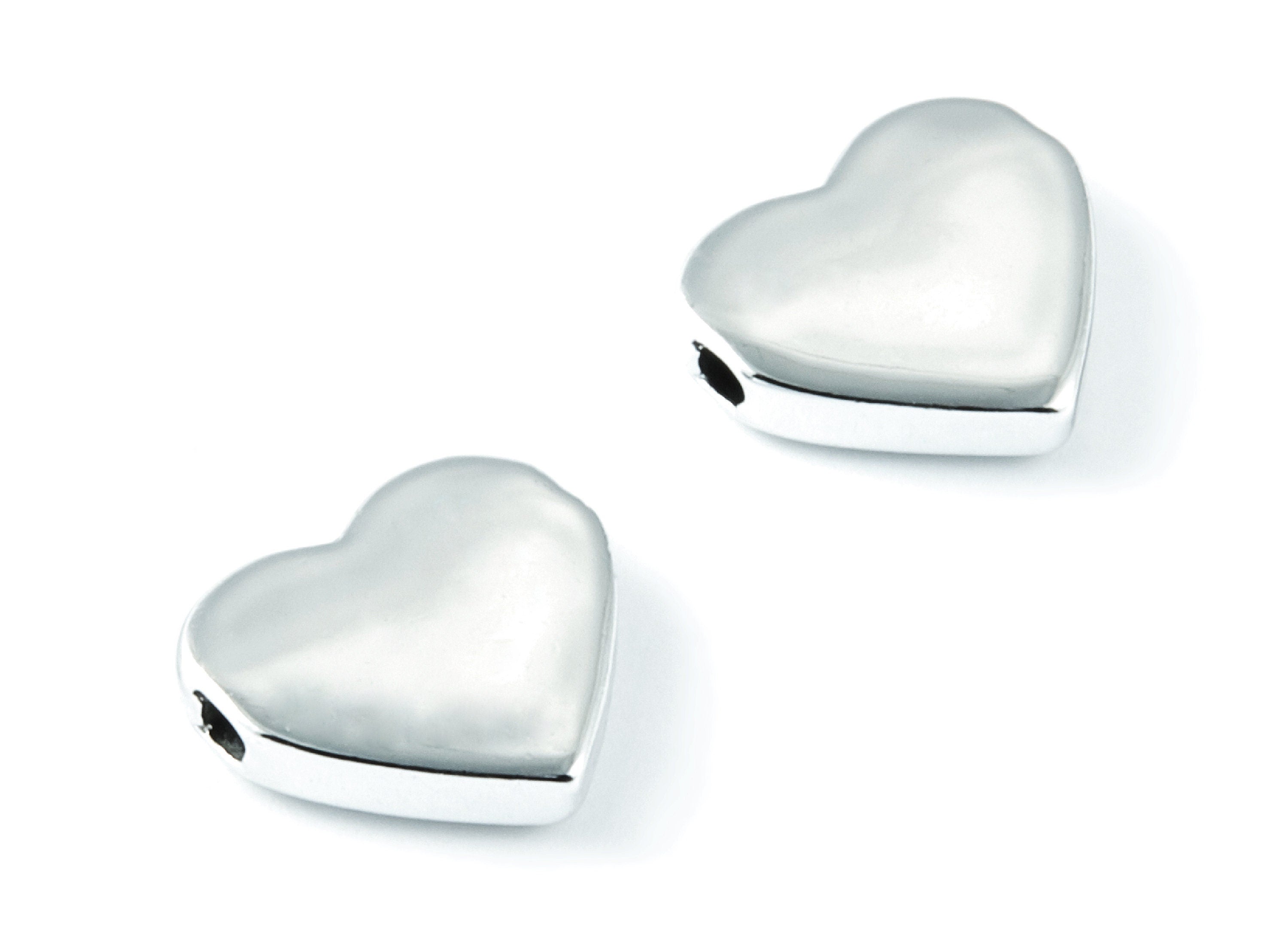 Heart Shaped Charms - Zinc Alloy Earring Finding - Nickel / Silver Tone - Alloy Pendant for Necklace - 14,4x13,23x3,43mm - ZZ1196S - DOMEDBAZAAR