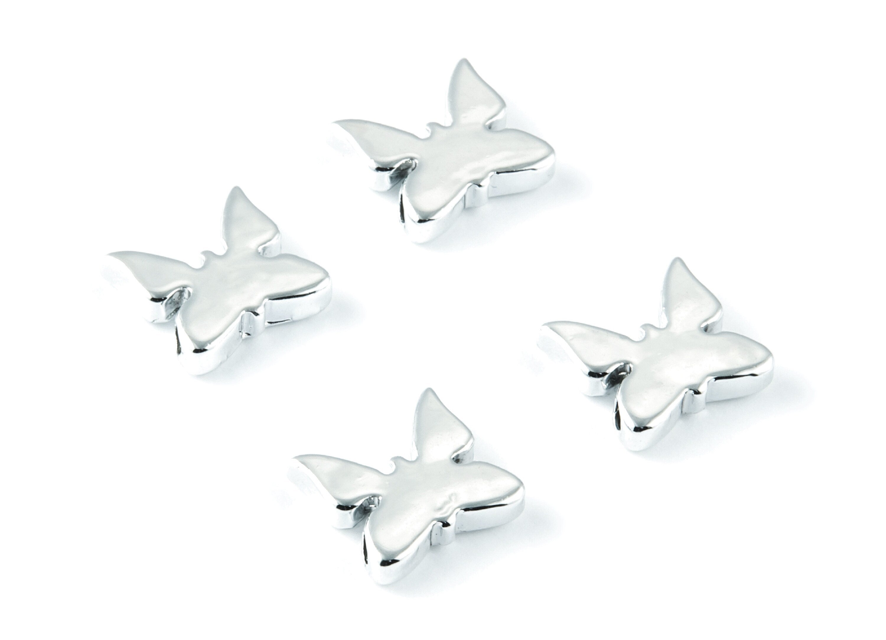 Butterfly Shaped Charms - Zinc Alloy Earring Finding - Nickel / Silver Tone - Alloy Pendant for Necklace - 13,63x13,4x3,4mm - ZZ1197S - DOMEDBAZAAR