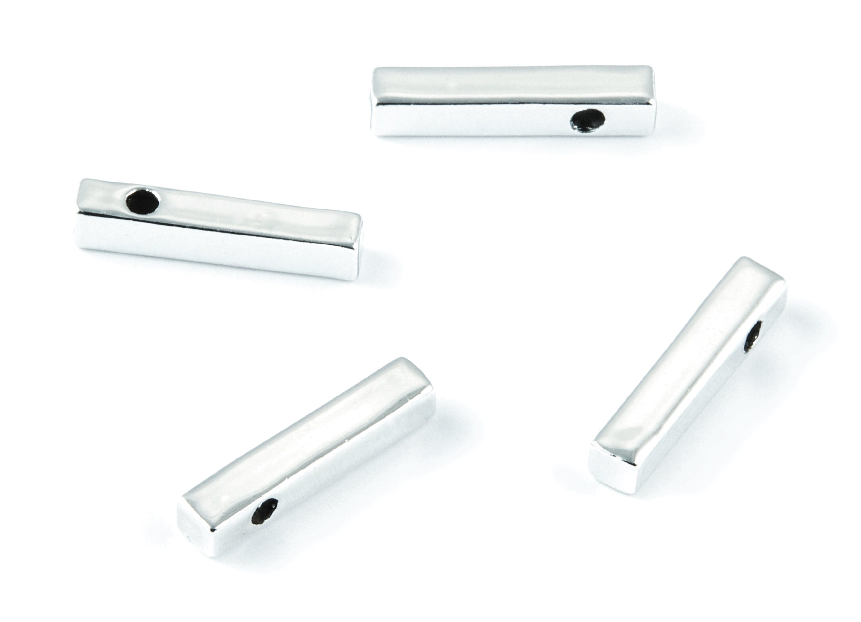 Rectangle Bar Shaped Charms - Zinc Alloy Earring Finding - Nickel / Silver Tone - Alloy Pendant for Necklace - 19,42x3,84x3,67mm - ZZ1198S - DOMEDBAZAAR