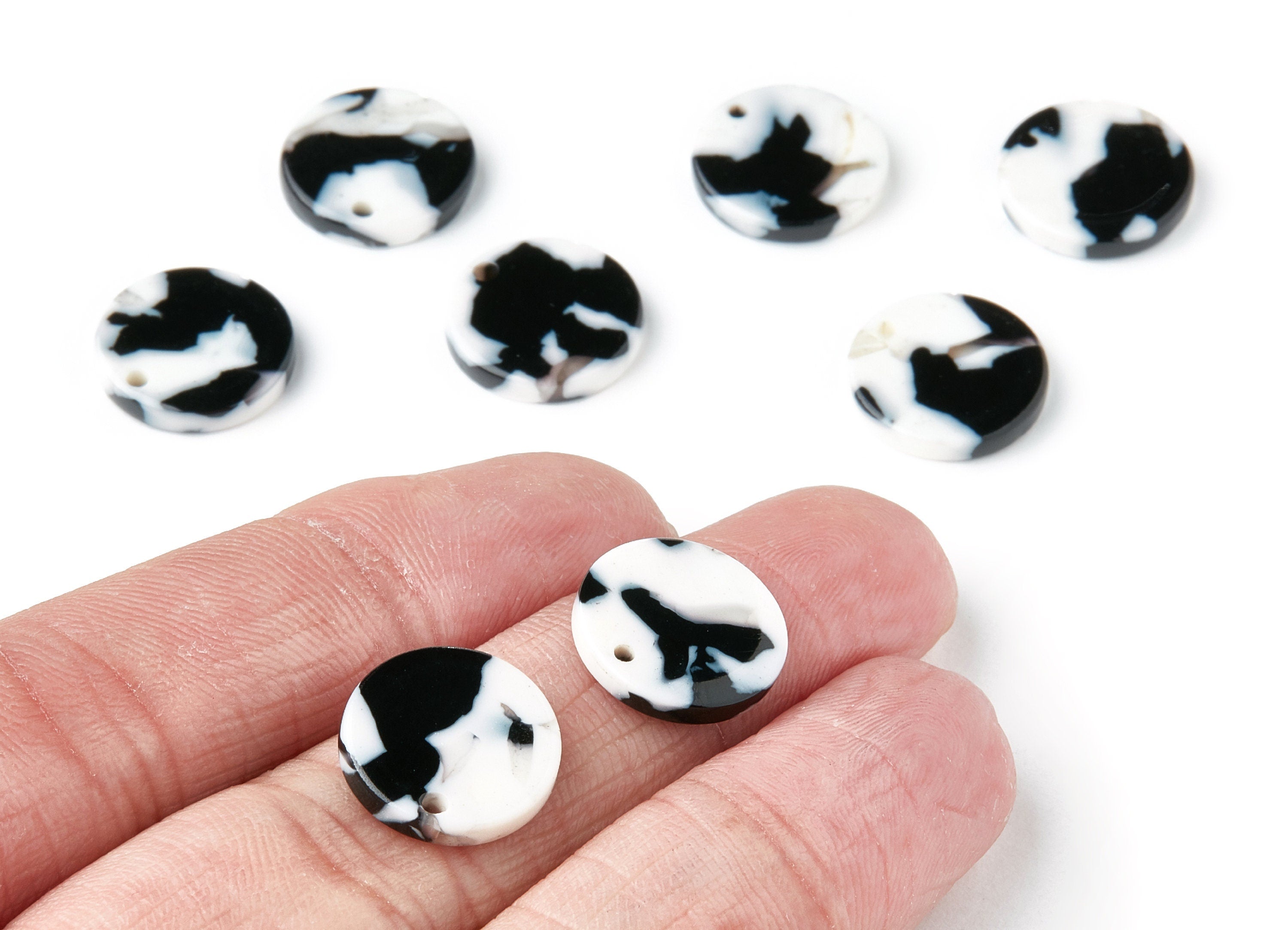 Acetate Coin & Round Charms - Coin and Round Earrings and Pendant - Earring Findings - Color Code: A17 - 14.5x2.5mm - AC1064AD - DOMEDBAZAAR
