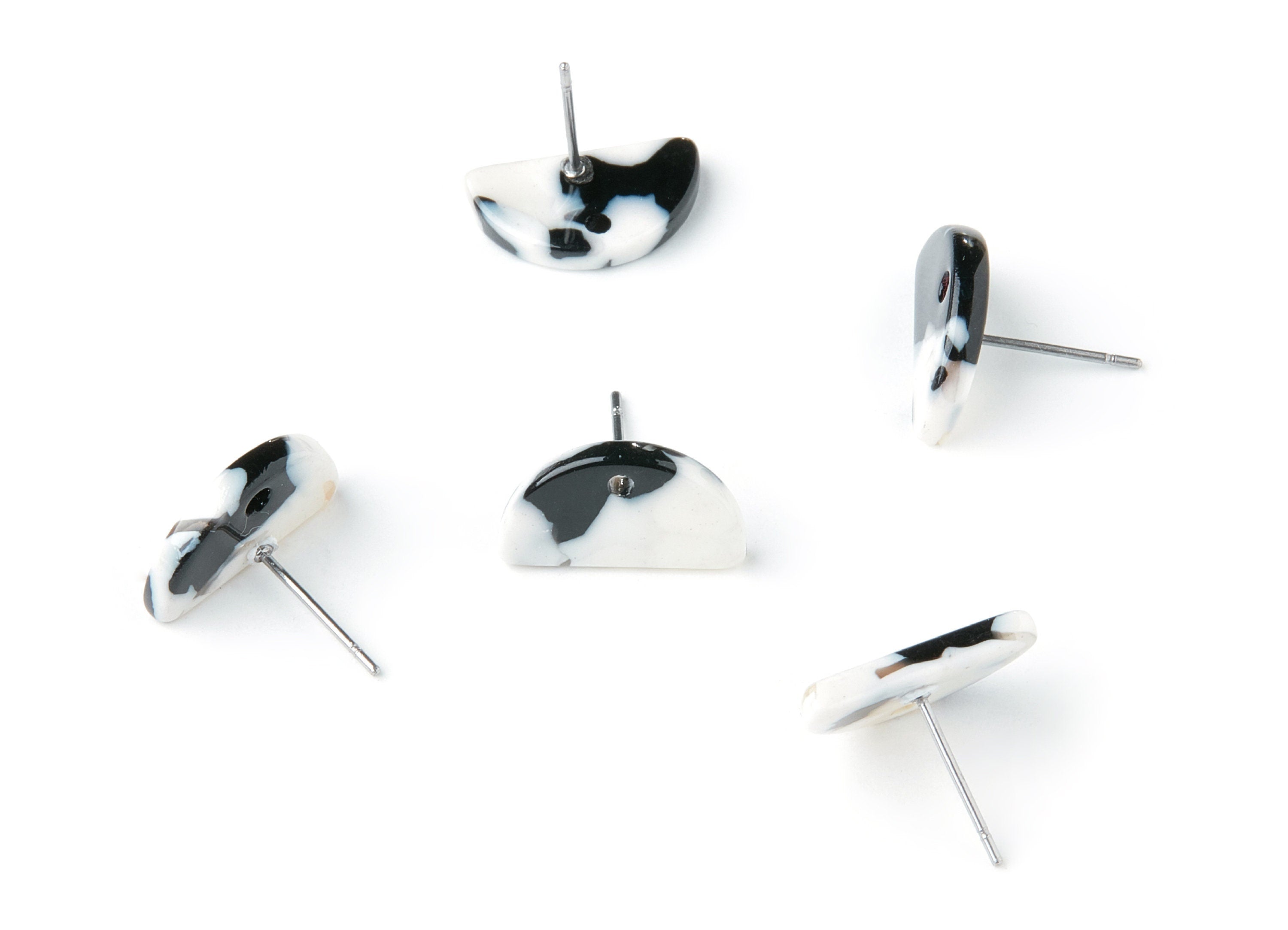 Acetate D Acrylic Earring Stud - Acrylic D Earring Post - Earring Post - Jewelry Supplies - Color Code: A17 - 15,78x8,96x2,63mm - AC1328A - DOMEDBAZAAR