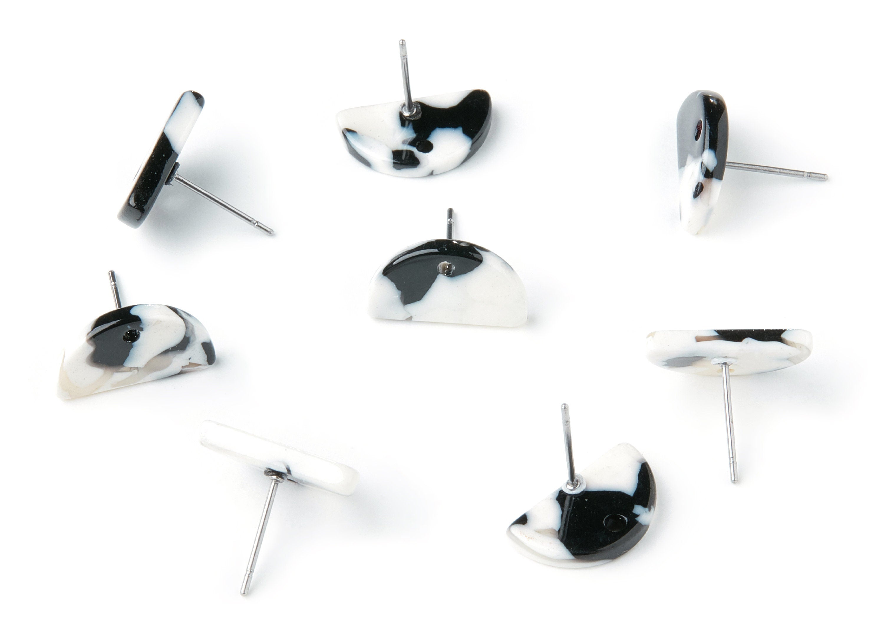 Acetate D Acrylic Earring Stud - Acrylic D Earring Post - Earring Post - Jewelry Supplies - Color Code: A17 - 15,78x8,96x2,63mm - AC1328A - DOMEDBAZAAR