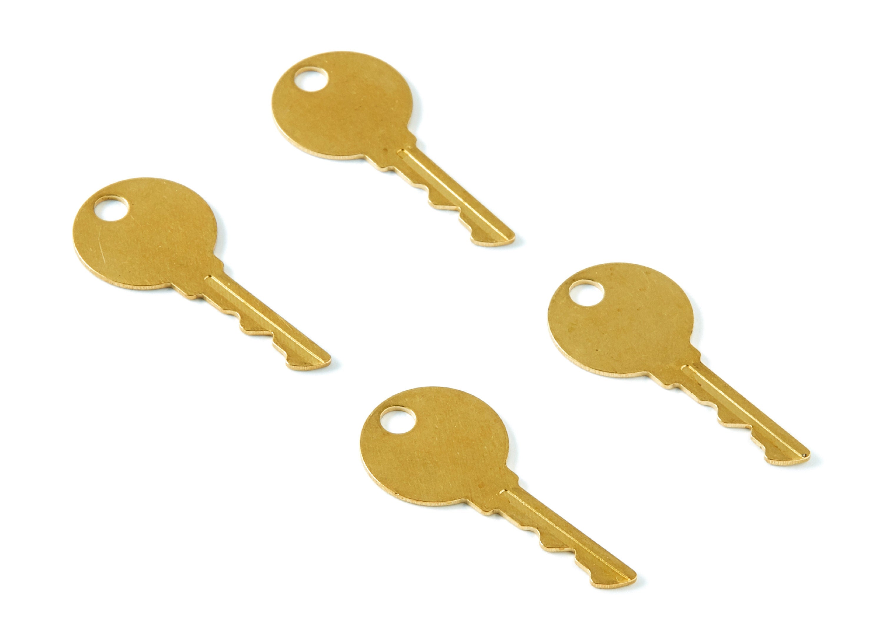 Brass Key Charms - Key Shaped Raw Brass Pendant - Jewelry Supplies - 33,28x14,94x0,84mm - PP1425 - DOMEDBAZAAR
