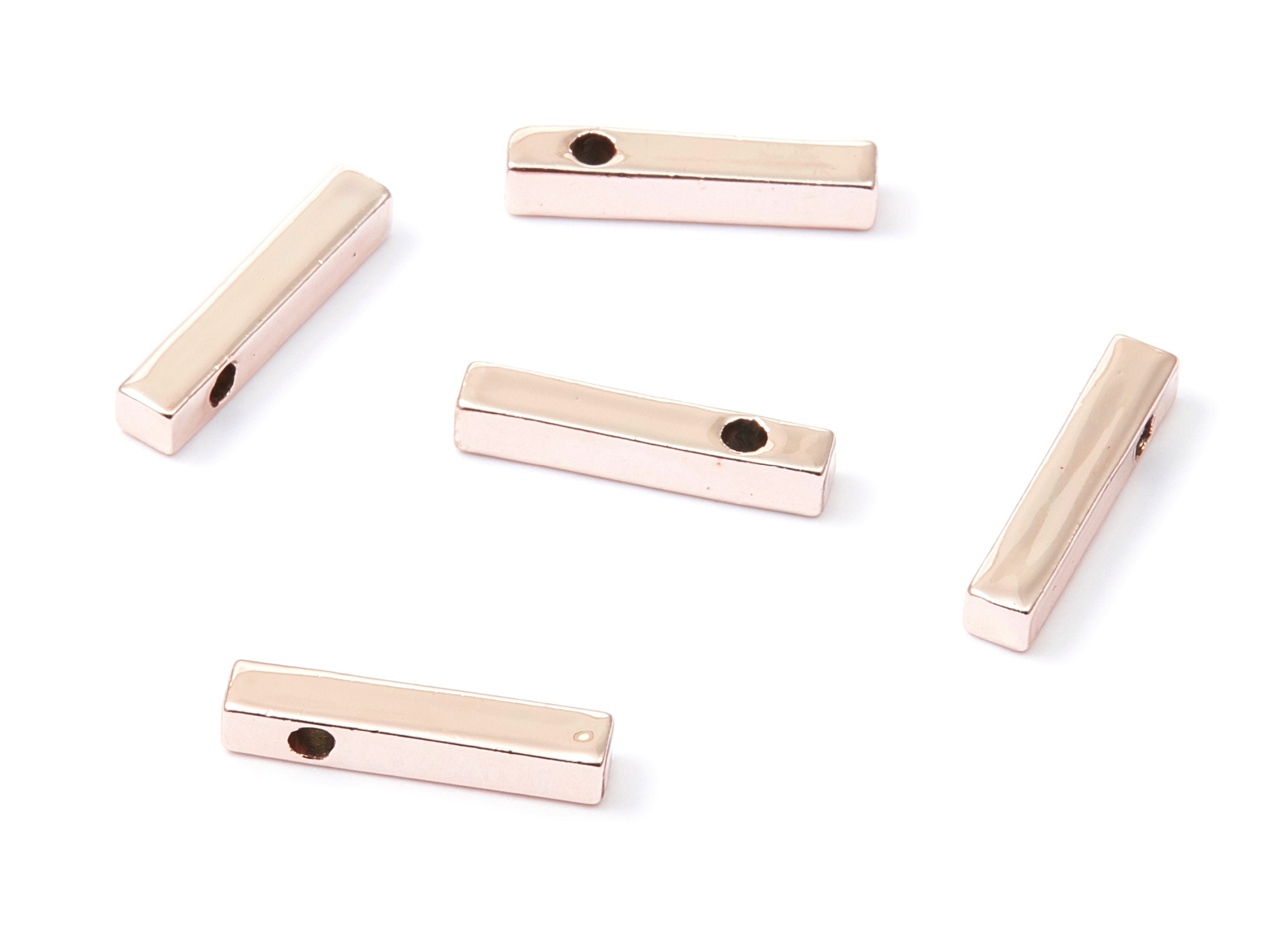 Rectangle Bar Shaped Charms - Zinc Alloy Earring Finding - Rose  Tone - Alloy Pendant for Necklace - 19,42x3,84x3,67mm - ZZ1198R - DOMEDBAZAAR