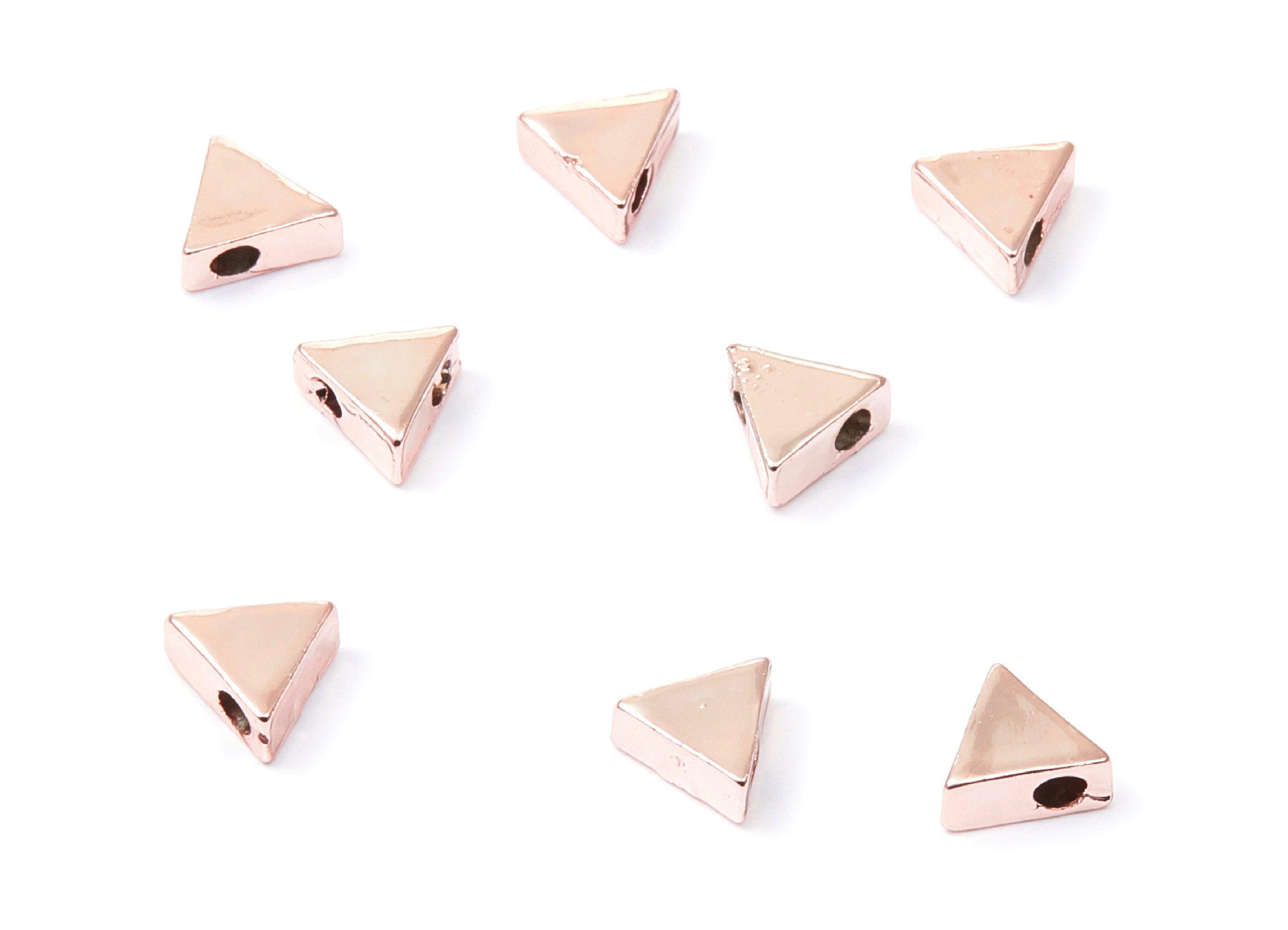 Triangle Shaped Charms - Zinc Alloy Earring Finding - Rose Tone - Alloy Pendant for Necklace - 7,9mm x 3,3mm - ZZ1185R - DOMEDBAZAAR