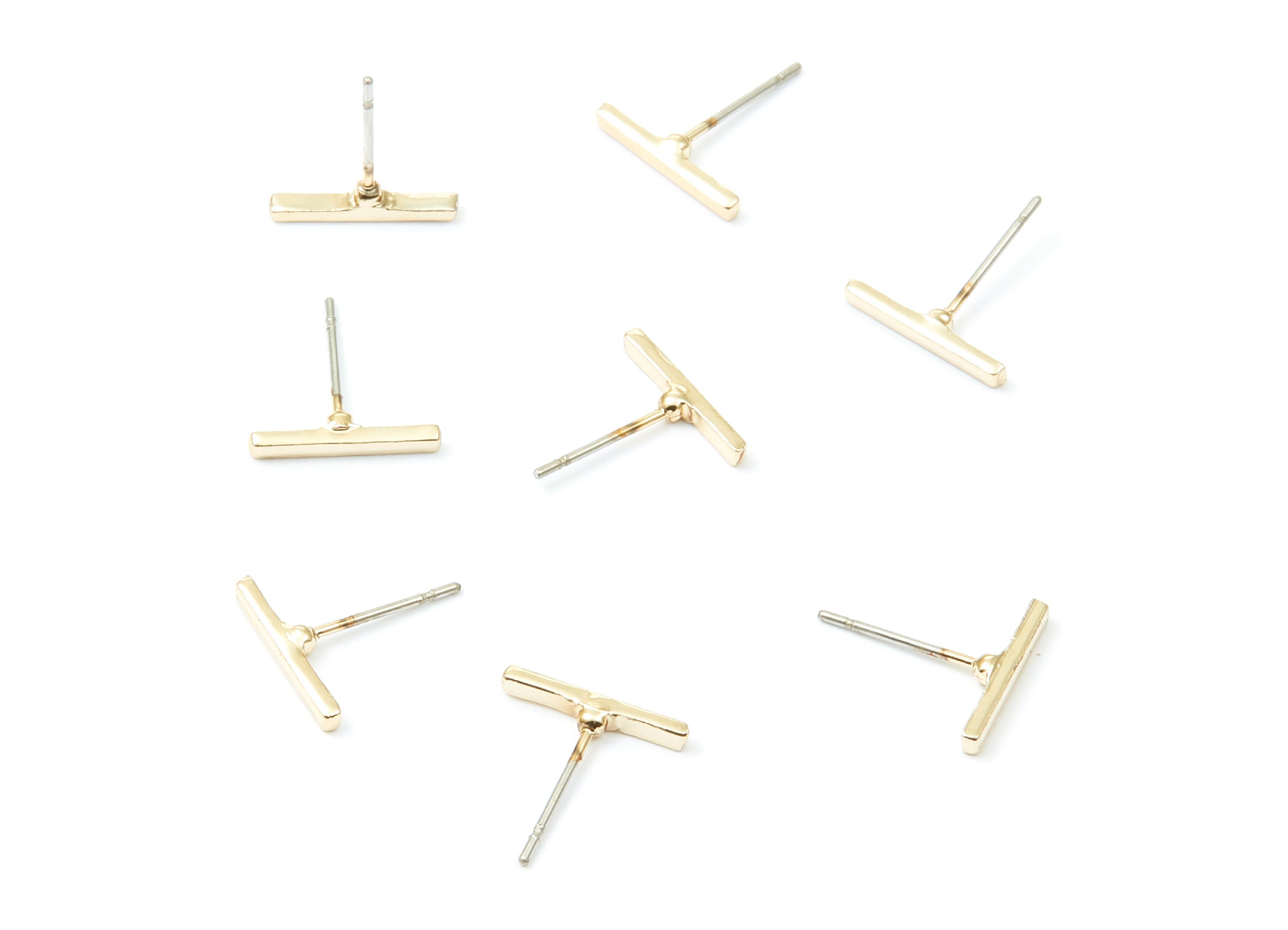 Rectangle Bar Stud - Zinc Alloy Bar Stud - Gold Tone plated - Stainless Steel Stud - Ear Studs - 12,26x12,8x1,9mm - ZZ1189G - DOMEDBAZAAR