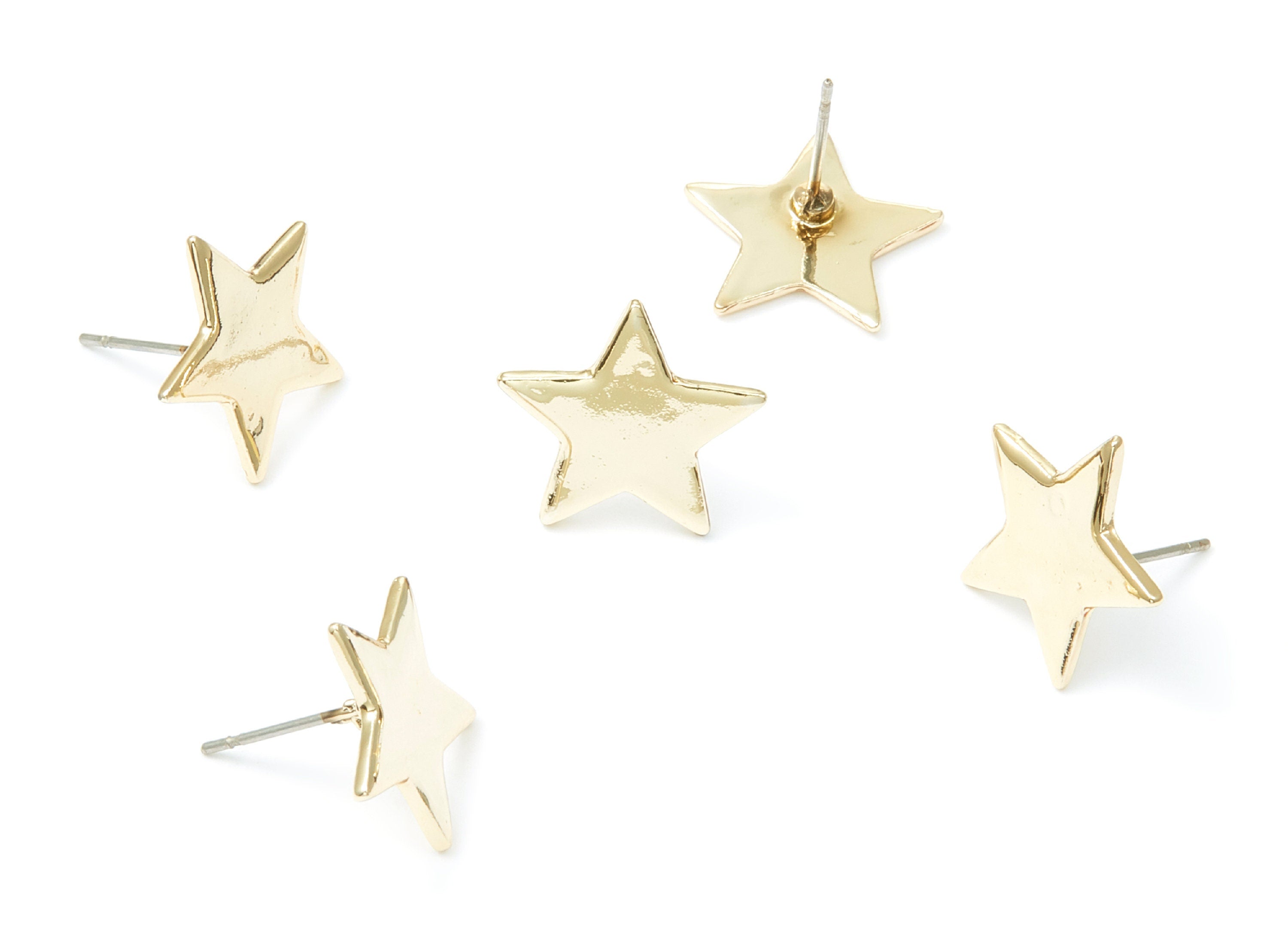 Star Earring Stud - Zinc Alloy Stud - Gold Tone plated - Stainless Steel Stud - Ear Studs - 13,66x14,66x1,35mm - ZZ1190G - DOMEDBAZAAR