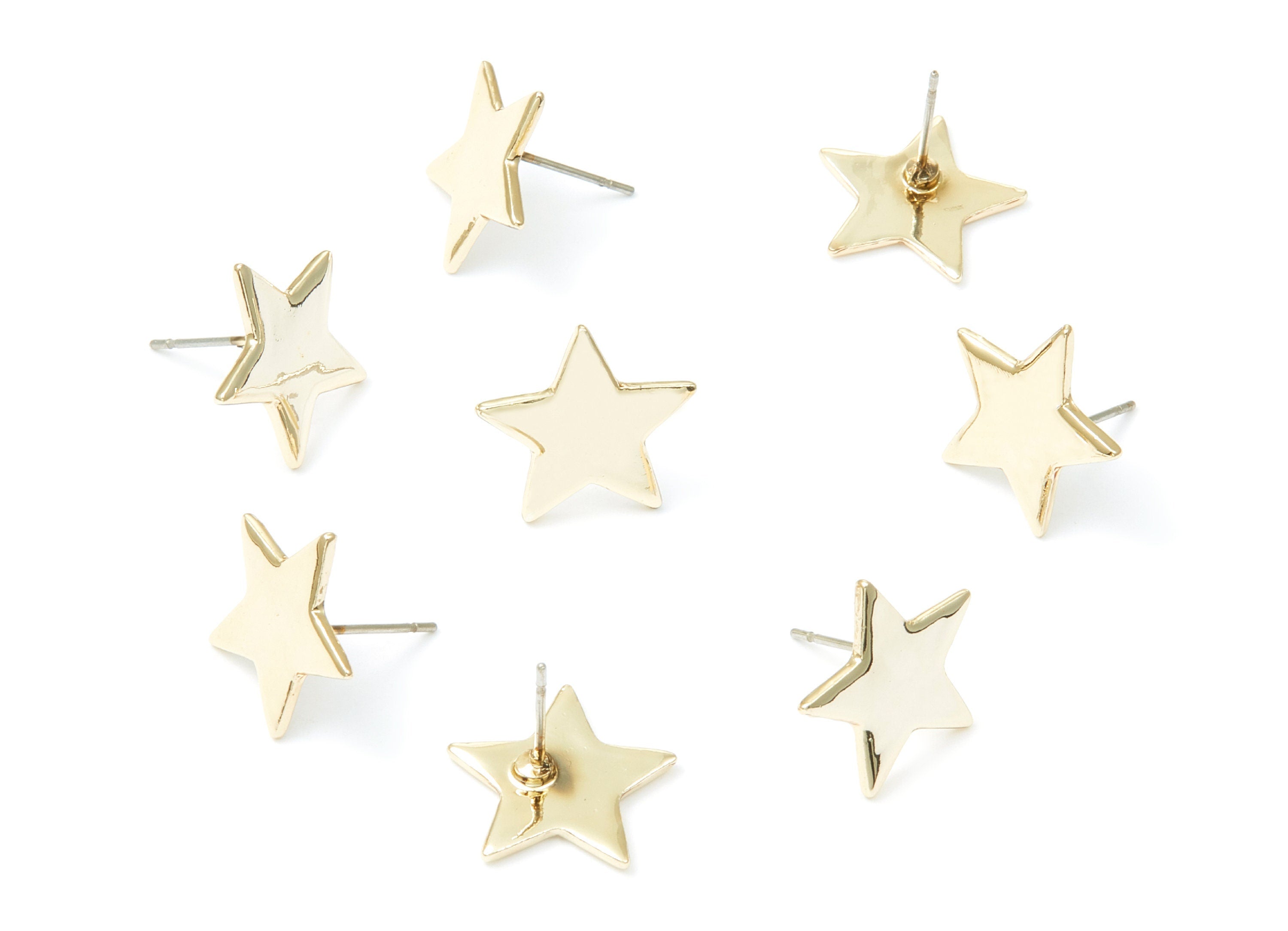 Star Earring Stud - Zinc Alloy Stud - Gold Tone plated - Stainless Steel Stud - Ear Studs - 13,66x14,66x1,35mm - ZZ1190G - DOMEDBAZAAR