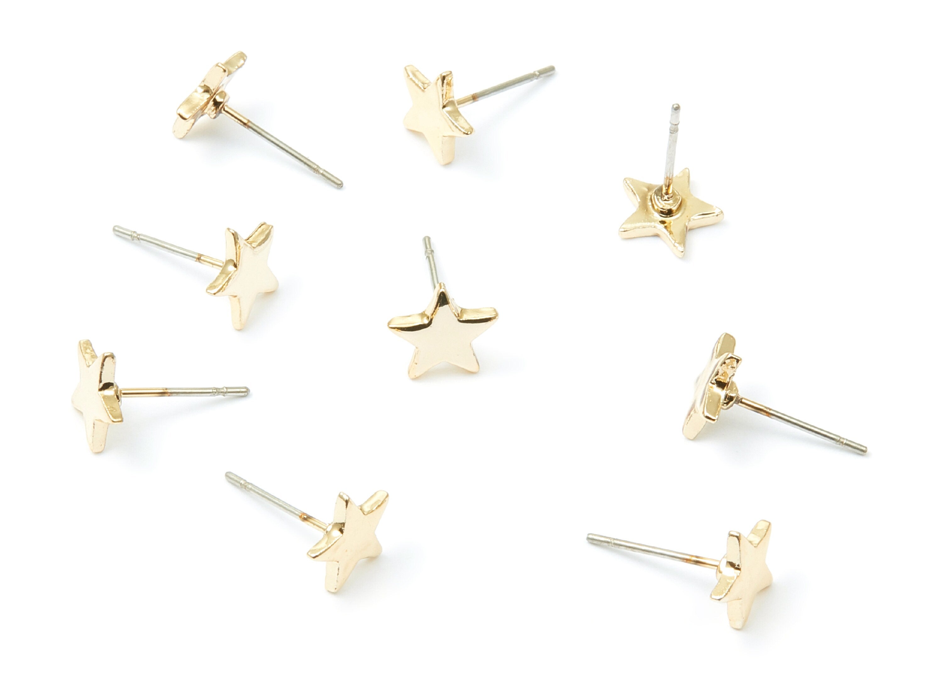 Star Earring Stud - Zinc Alloy Stud - Gold Tone plated - Stainless Steel Stud - Ear Studs - 2,63x7,82x1,25mm - ZZ1191G - DOMEDBAZAAR