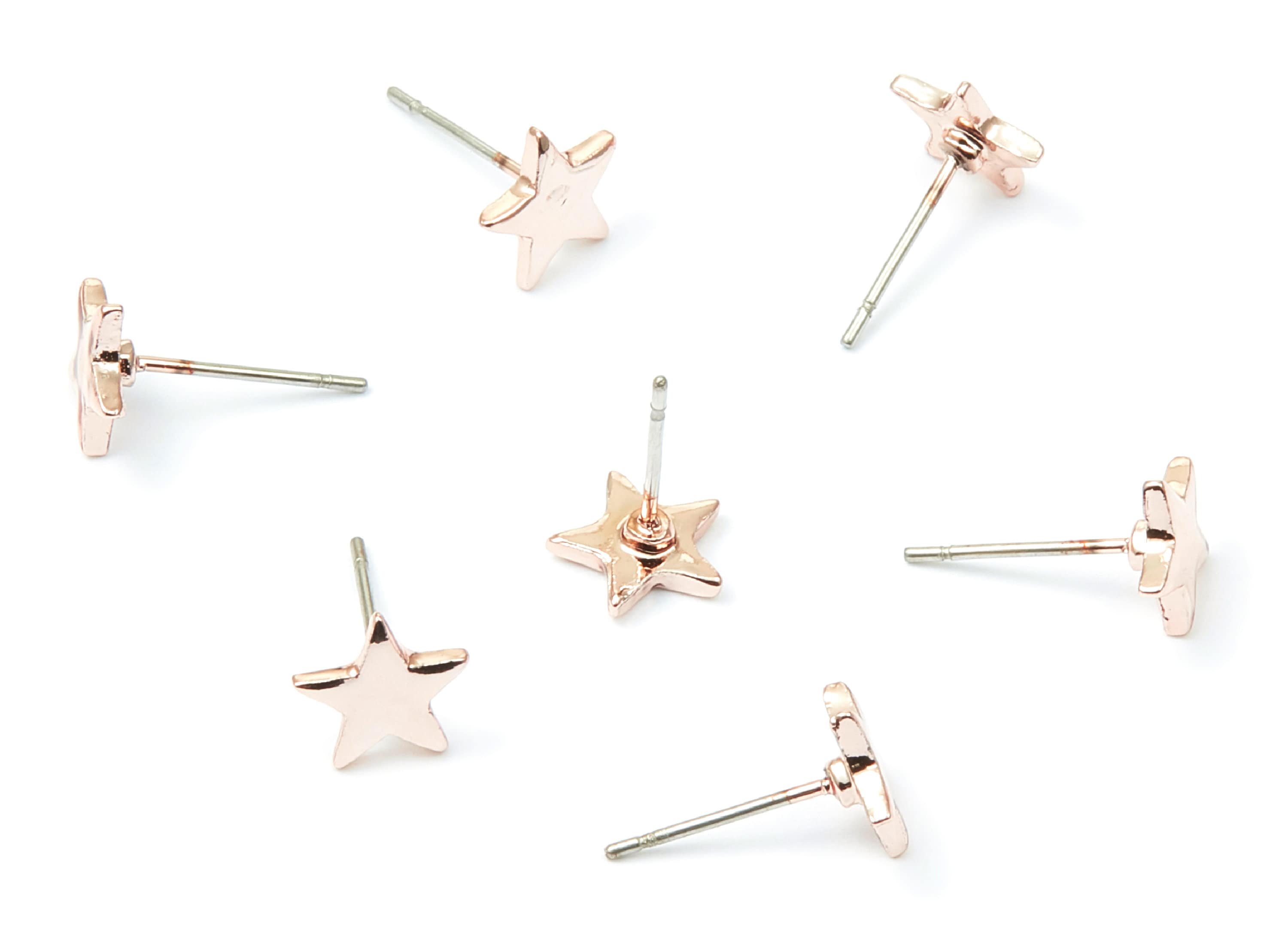Star Earring Stud - Zinc Alloy Stud - Rose Tone plated - Stainless Steel Stud - Ear Studs - 2,63x7,82x1,25mm - ZZ1191R - DOMEDBAZAAR